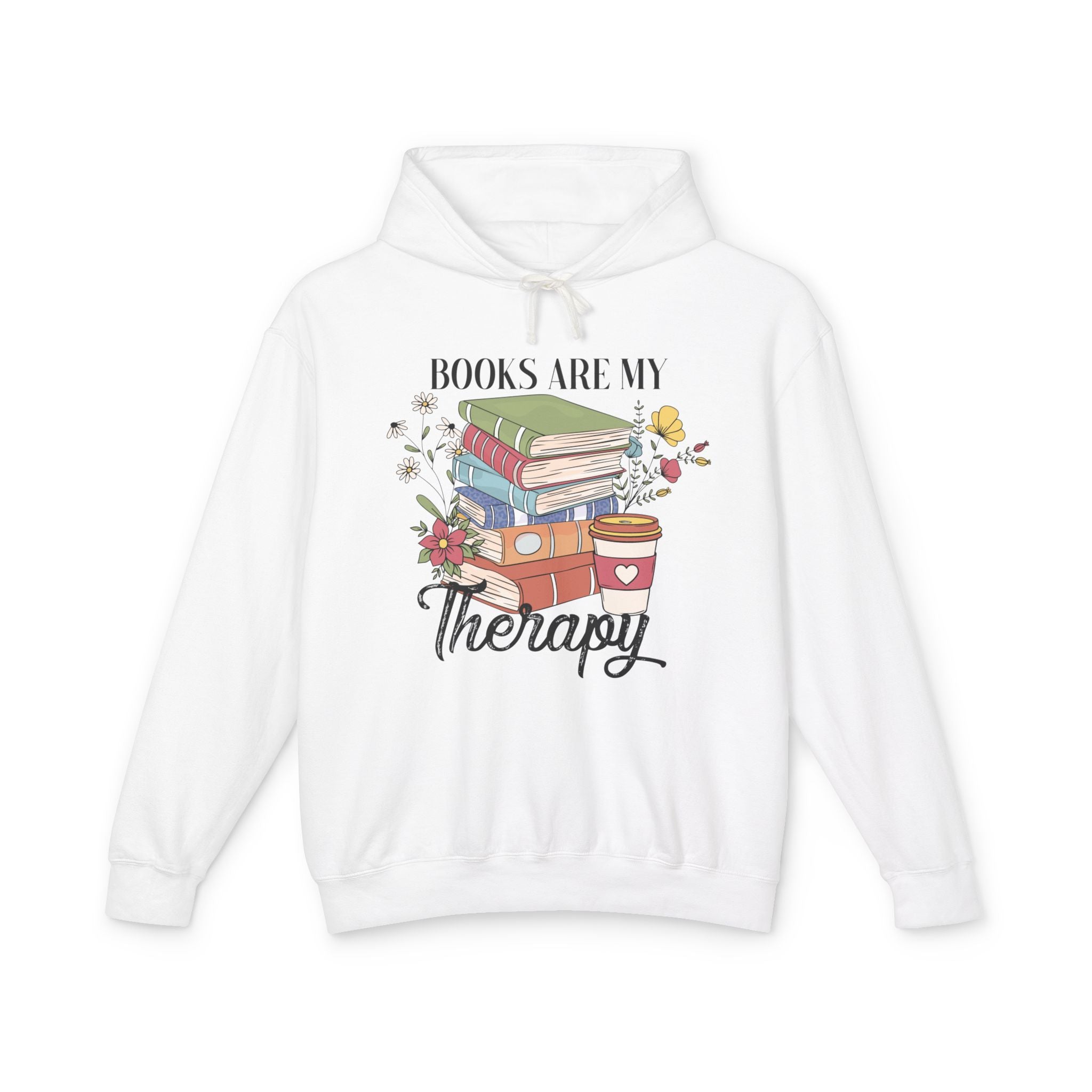 Women's Graphic Hoodie - Books Are My Therapy | Hoodie by atgodanddesigns