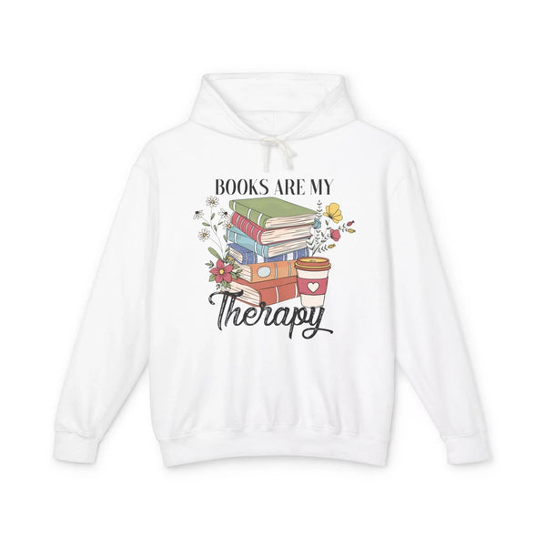 Women's Graphic Hoodie - Books Are My Therapy | Hoodie by atgodanddesigns