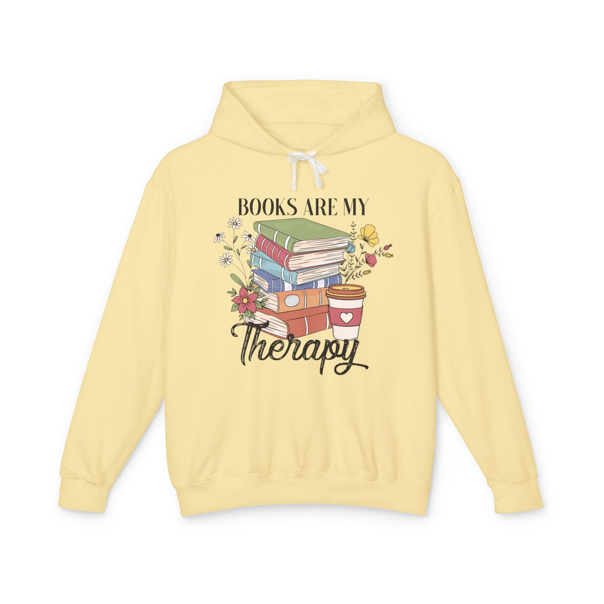 Women's Graphic Hoodie - Books Are My Therapy | Hoodie by atgodanddesigns