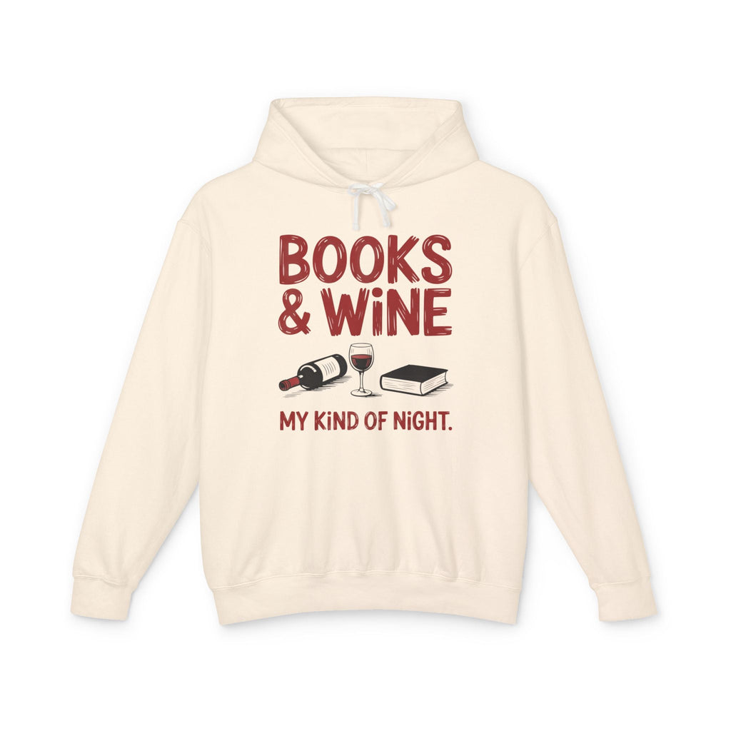 Women's Graphic Hoodie - Books & Wine My Kind Of Night | Hoodie by atgodanddesigns