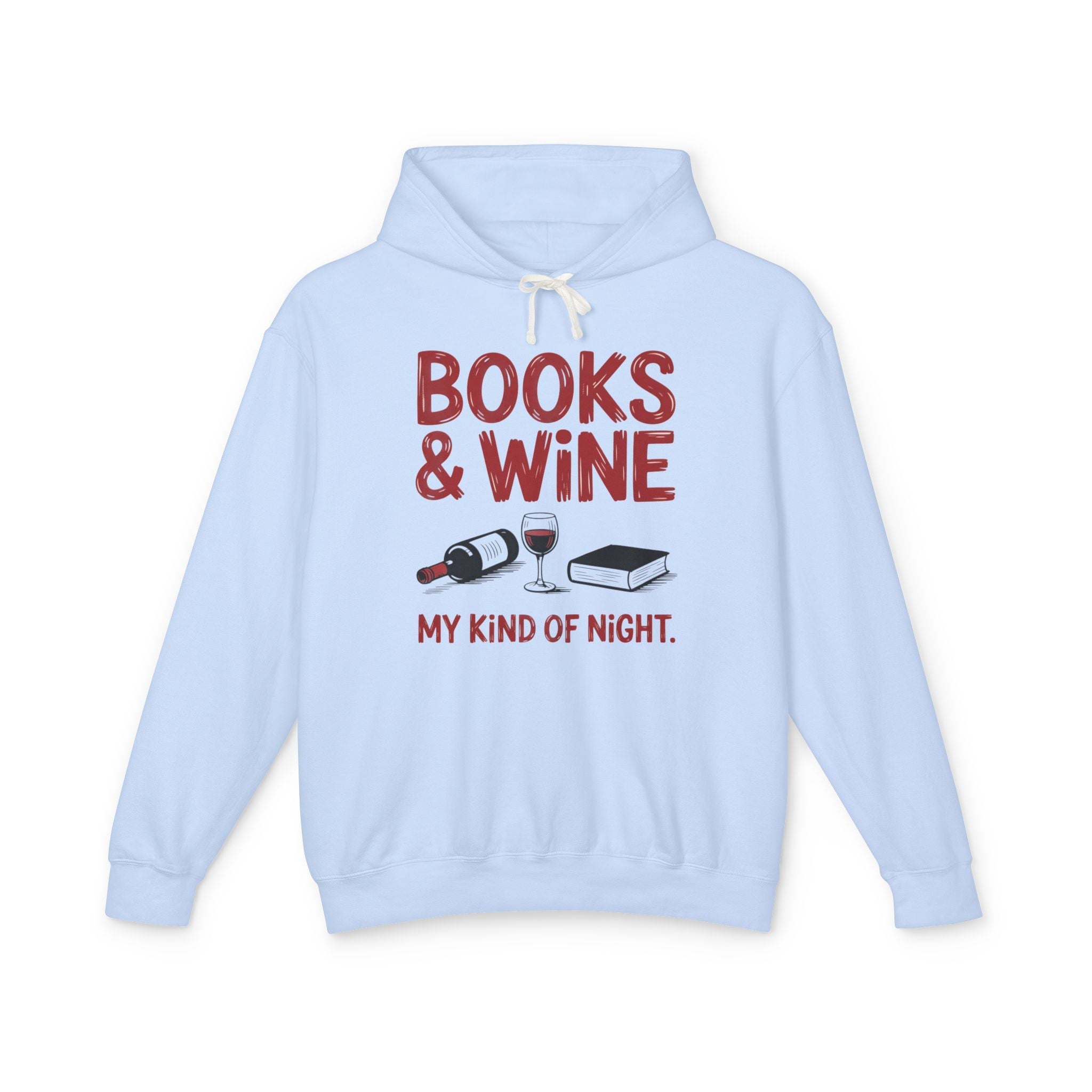 Women's Graphic Hoodie - Books & Wine My Kind Of Night | Hoodie by atgodanddesigns