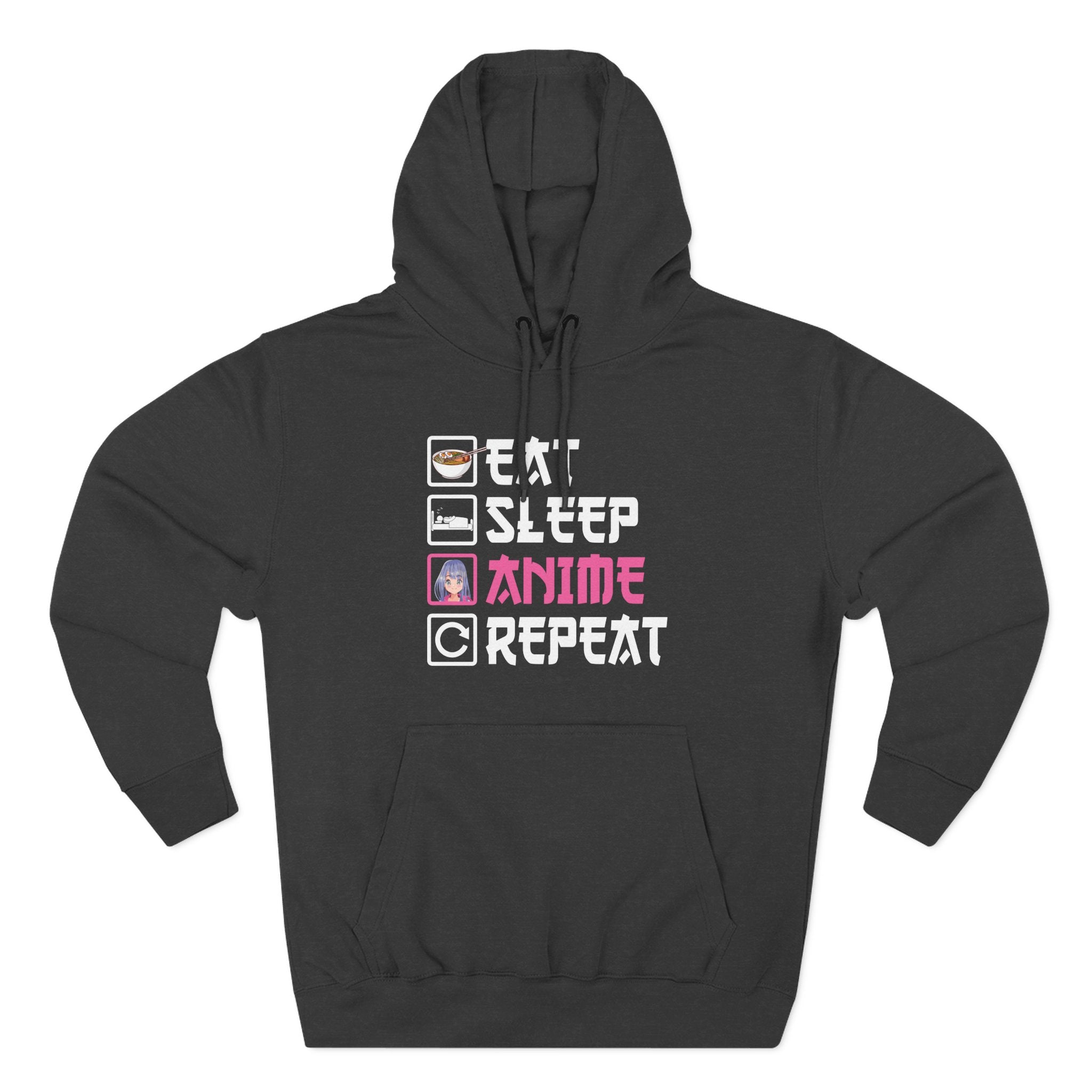 Women's Graphic Hoodie - Eat Sleep Anime Repeat | Hoodie by atgodanddesigns