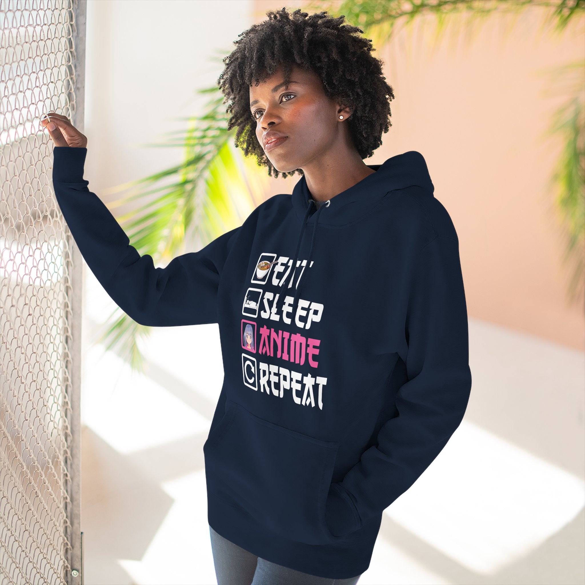 Women's Graphic Hoodie - Eat Sleep Anime Repeat | Hoodie by atgodanddesigns