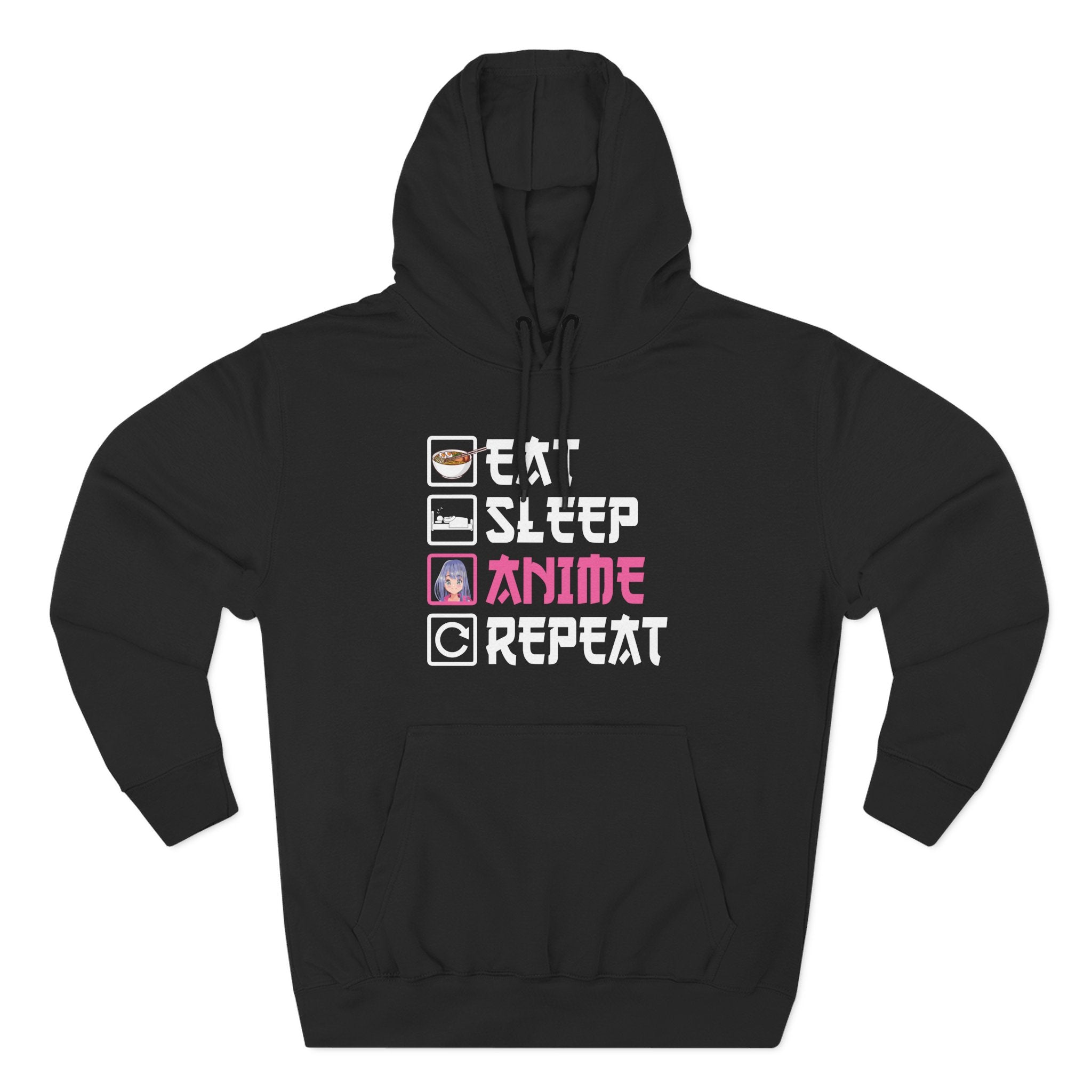 Women's Graphic Hoodie - Eat Sleep Anime Repeat | Hoodie by atgodanddesigns