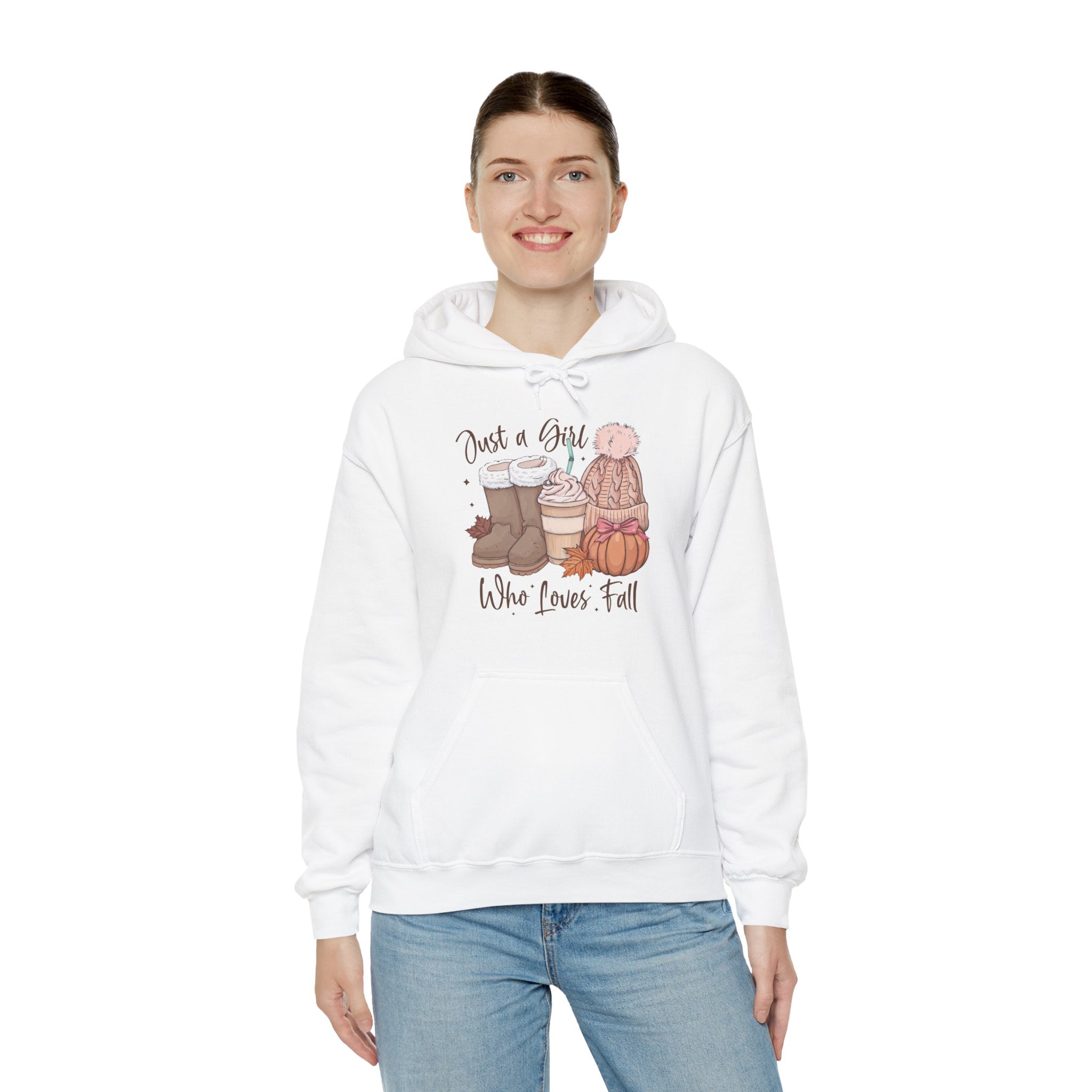 Women's Graphic Hoodie - Just A Girl Who Loves Fall | Hoodie by atgodanddesigns
