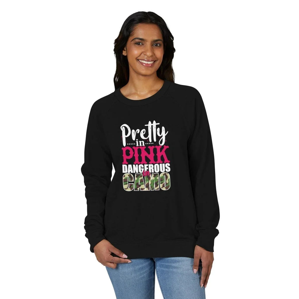 Women's Graphic Long Sleeve - Pretty in Pink, Dangerous in Camo | Sweatshirt by atgodanddesigns