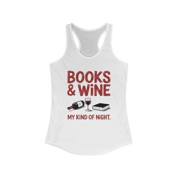 Women's Graphic Racerback Tank - Books & Wine My Kind Of Night | Tank Top by atgodanddesigns