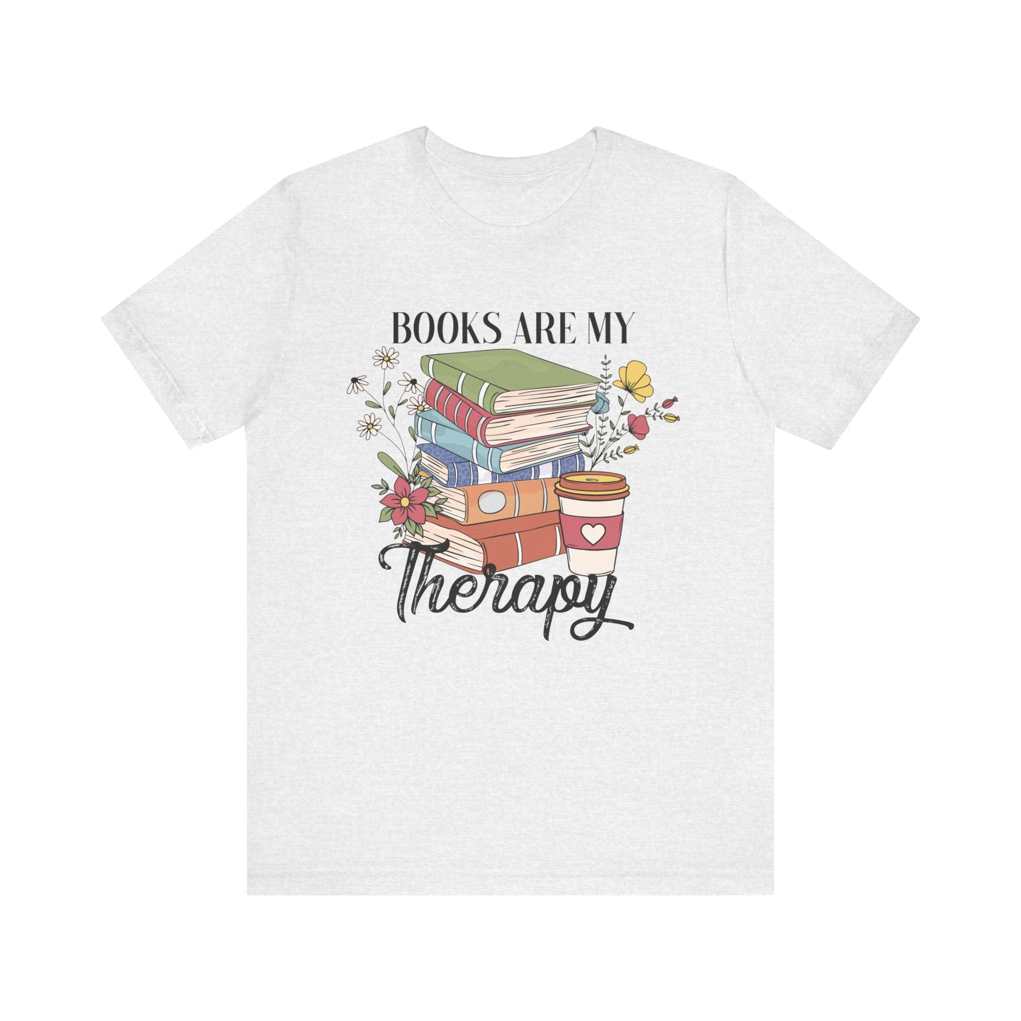 Women's Graphic T-Shirt - Books Are My Therapy | T-Shirt by atgodanddesigns