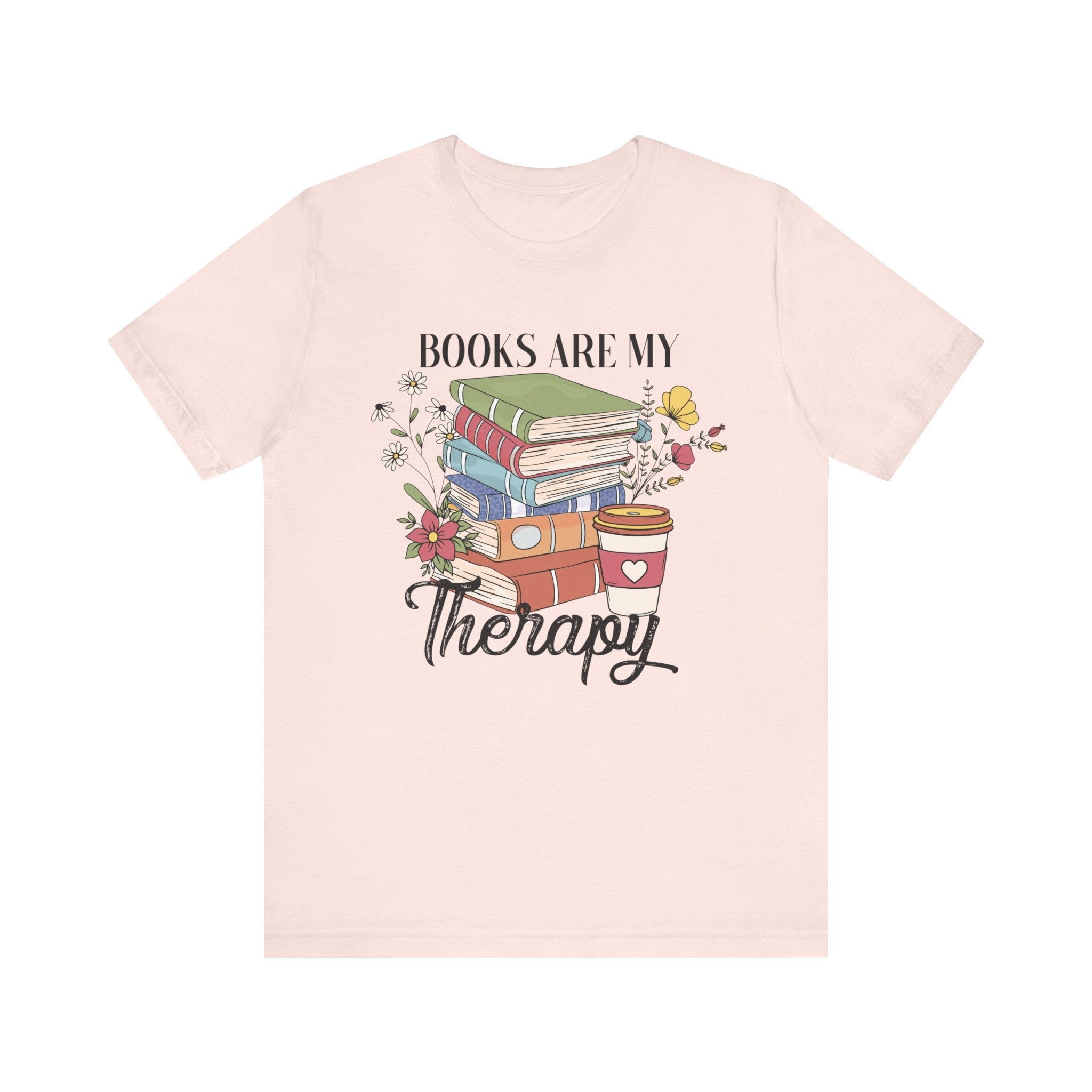 Women's Graphic T-Shirt - Books Are My Therapy | T-Shirt by atgodanddesigns
