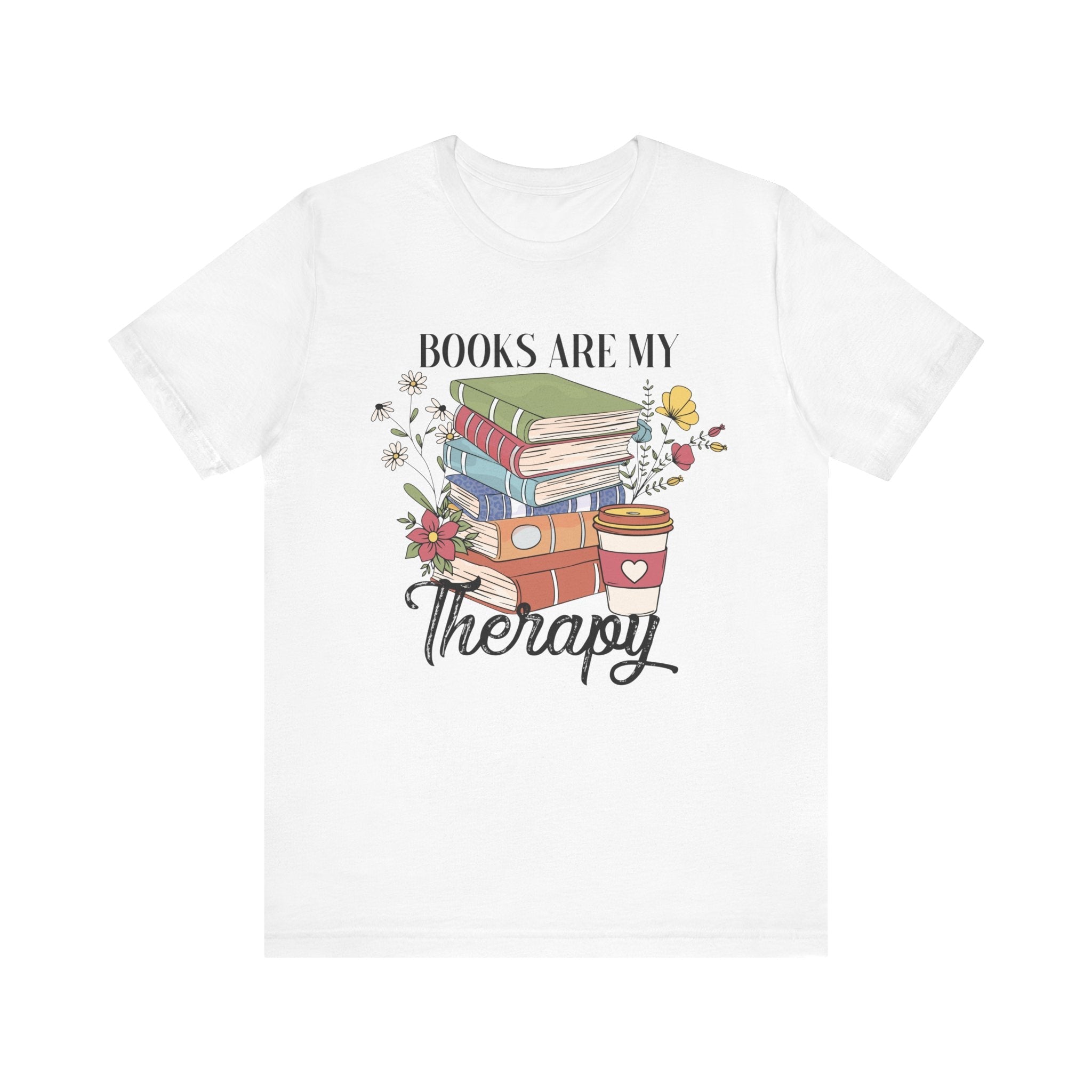 Women's Graphic T-Shirt - Books Are My Therapy | T-Shirt by atgodanddesigns