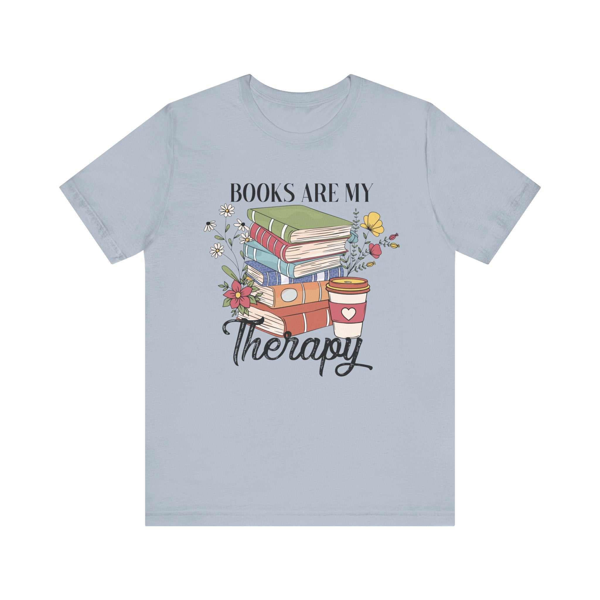 Women's Graphic T-Shirt - Books Are My Therapy | T-Shirt by atgodanddesigns