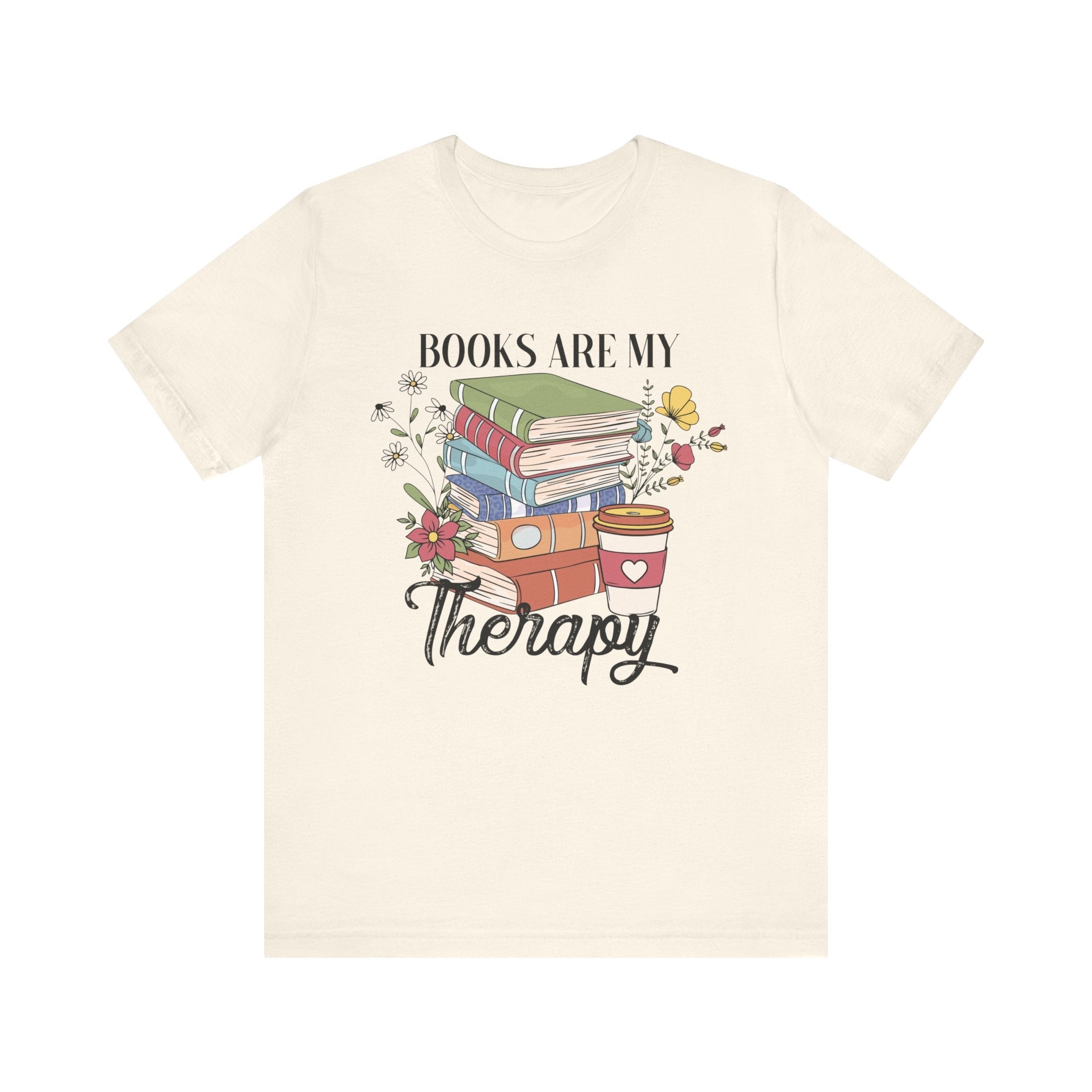 Women's Graphic T-Shirt - Books Are My Therapy | T-Shirt by atgodanddesigns