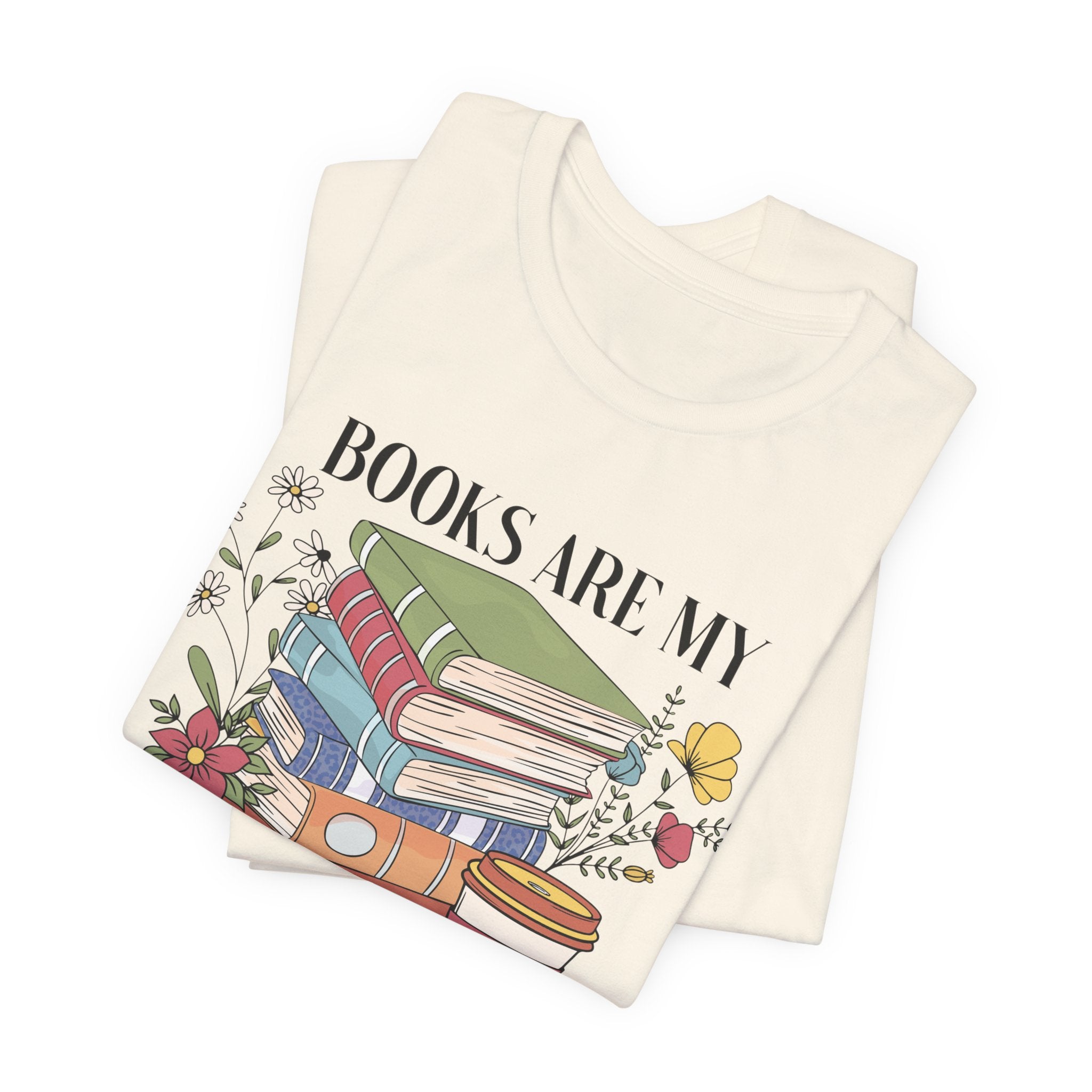 Women's Graphic T-Shirt - Books Are My Therapy | T-Shirt by atgodanddesigns