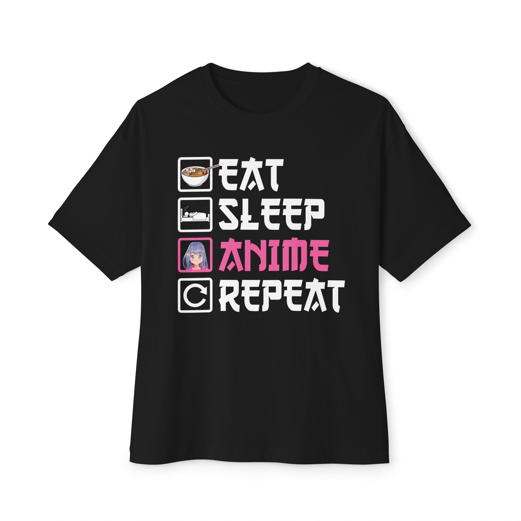 Women's Graphic T-Shirt - Eat Sleep Anime Repeat | T-Shirt by atgodanddesigns