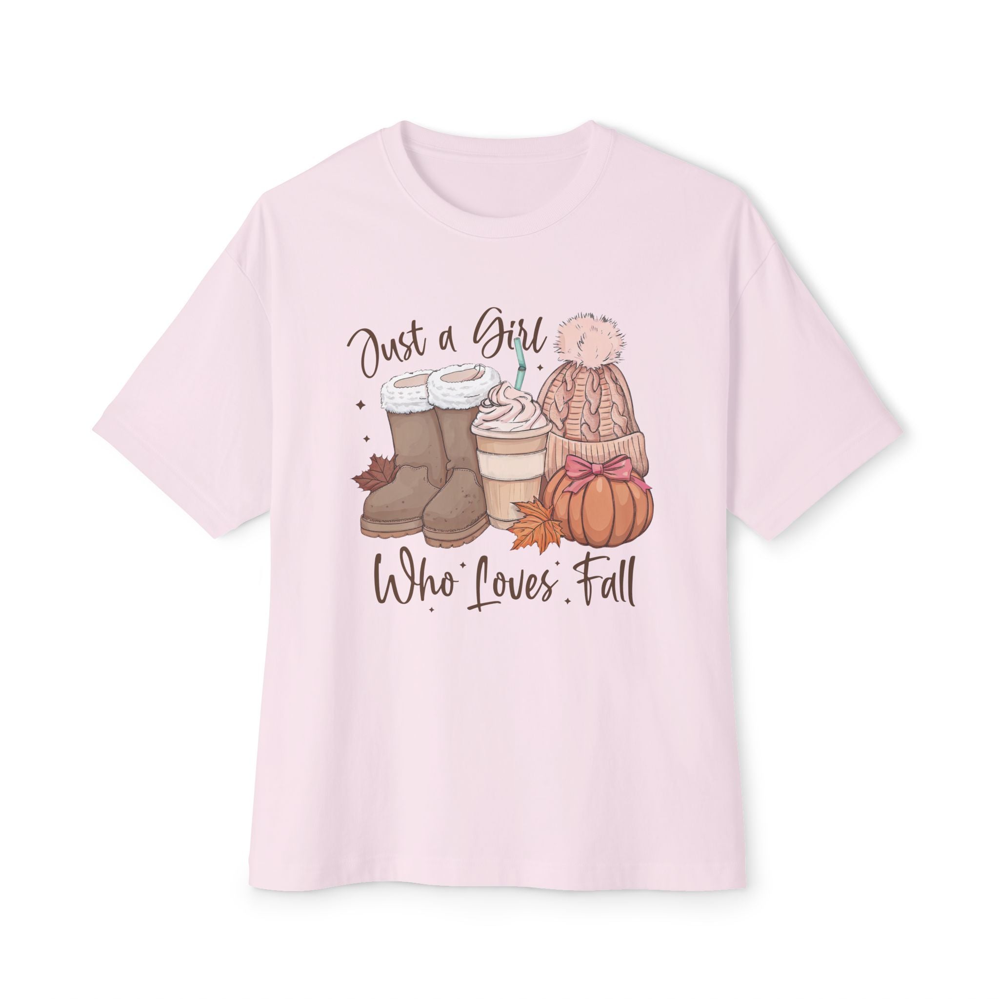 Women's Graphic T-Shirt - Just A Girl Who Loves Fall | T-Shirt by atgodanddesigns