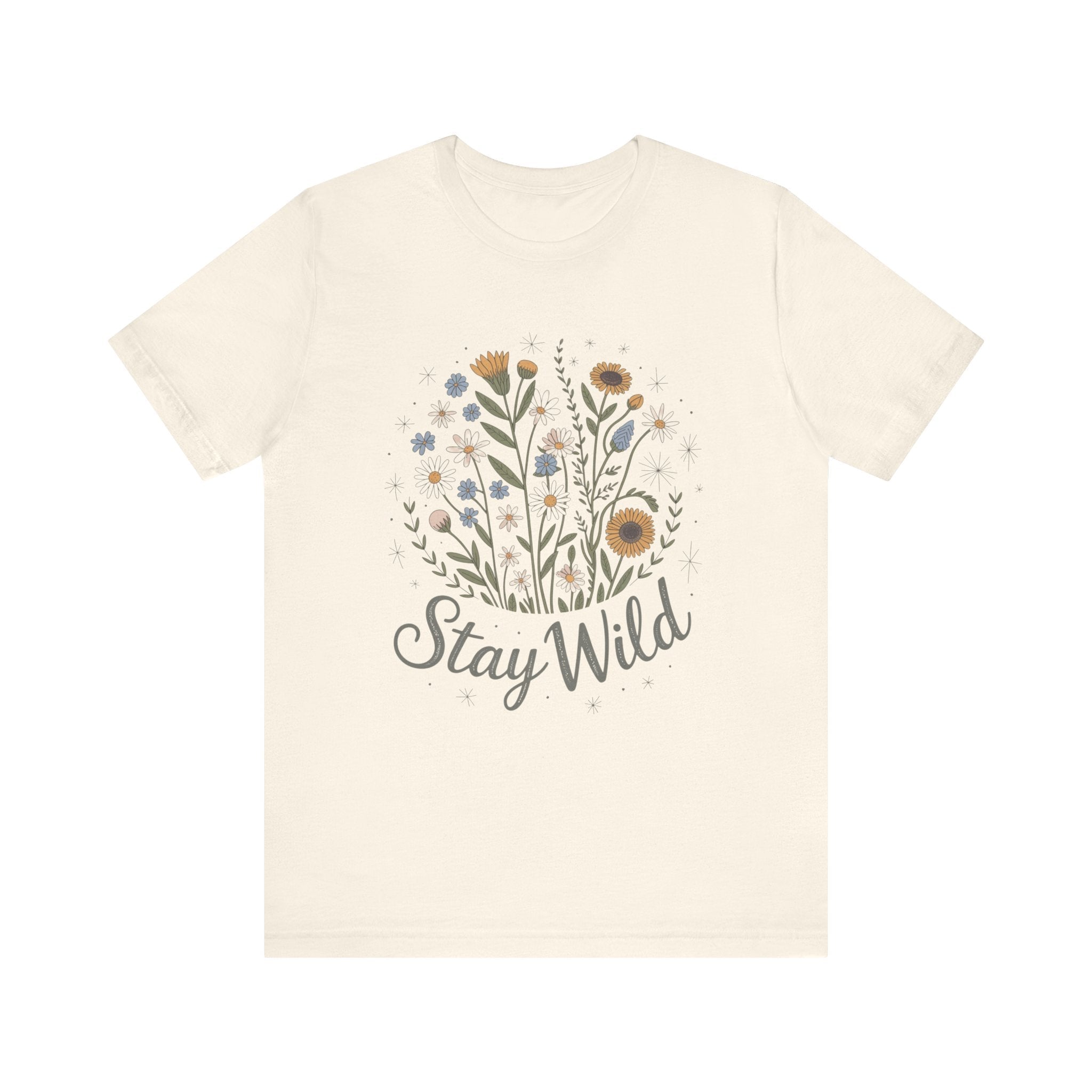 Women's Graphic T-Shirt - Stay Wild Floral | T-Shirt by atgodanddesigns