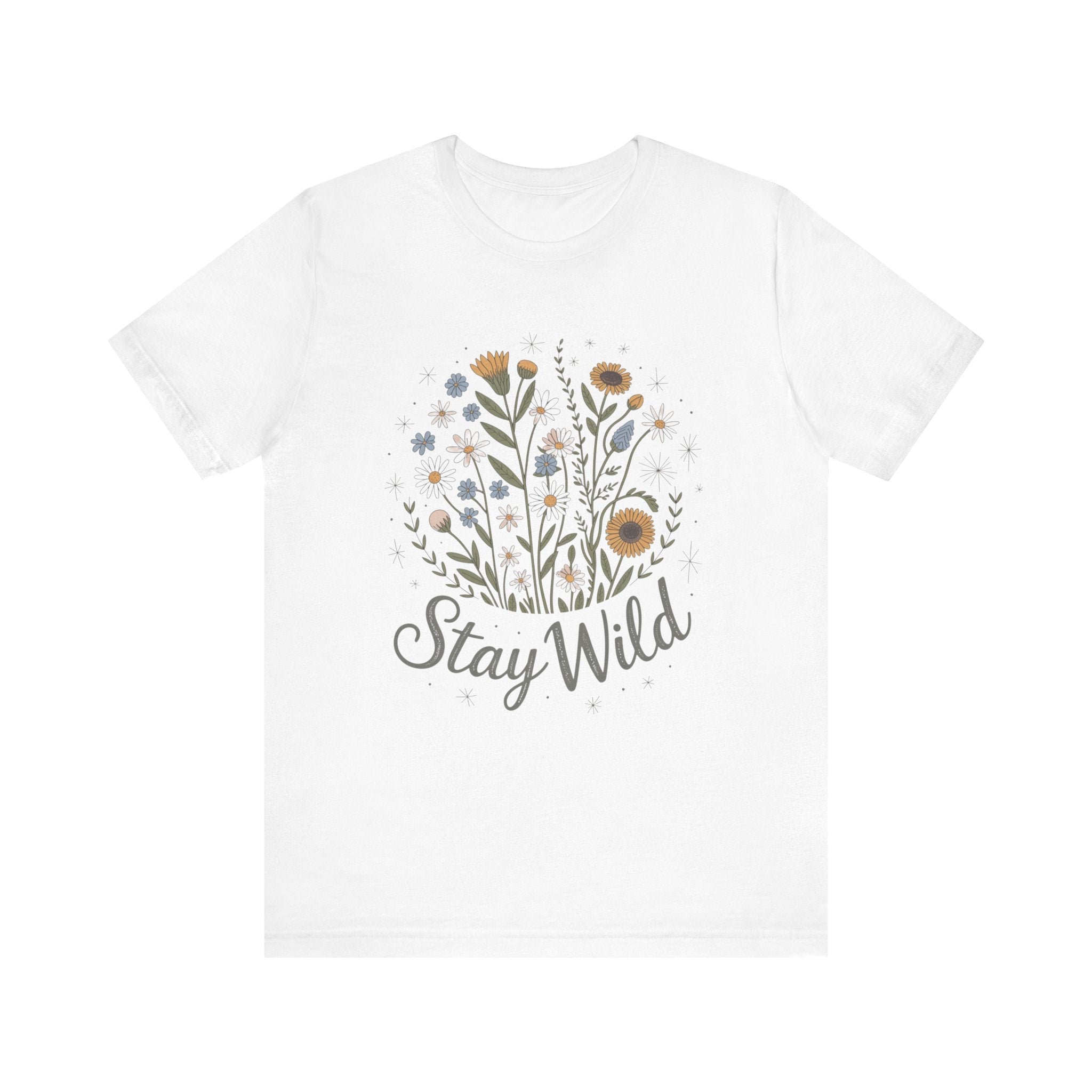 Women's Graphic T-Shirt - Stay Wild Floral | T-Shirt by atgodanddesigns