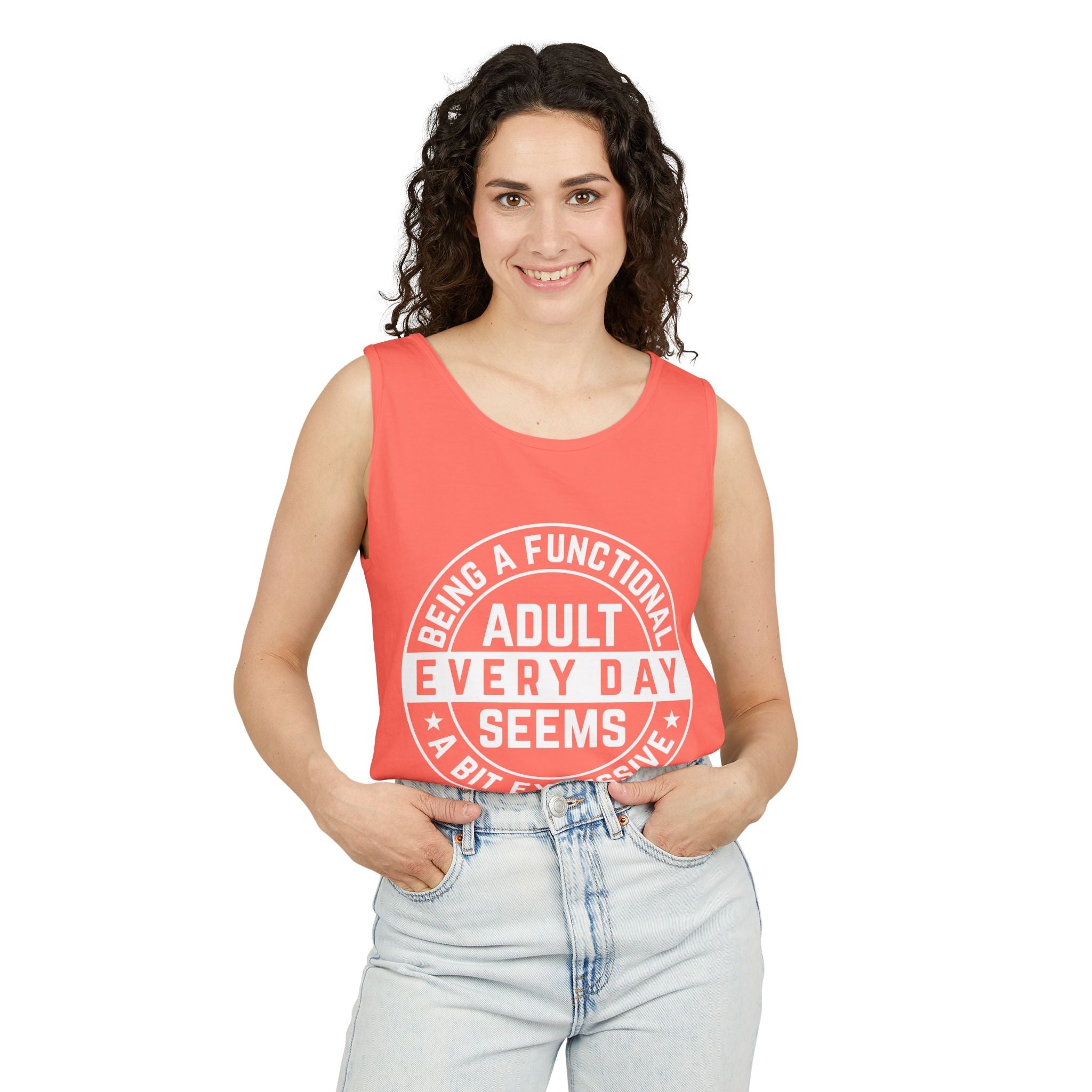 Women's Graphic Tank - Being A Functional Adult Every Day Seems A Bit Excessive | Tank Top by atgodanddesigns