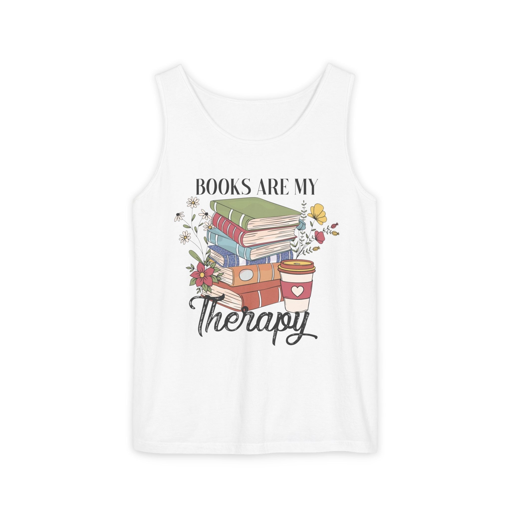 Women's Graphic Tank - Books Are My Therapy | Tank Top by atgodanddesigns
