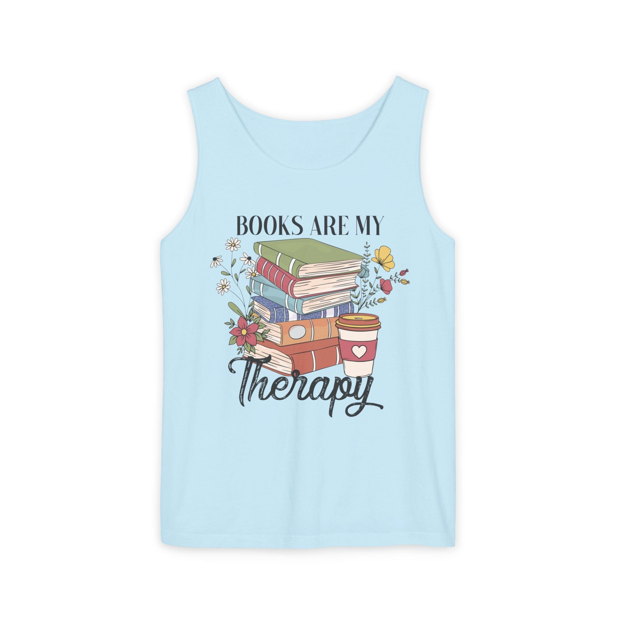 Women's Graphic Tank - Books Are My Therapy | Tank Top by atgodanddesigns