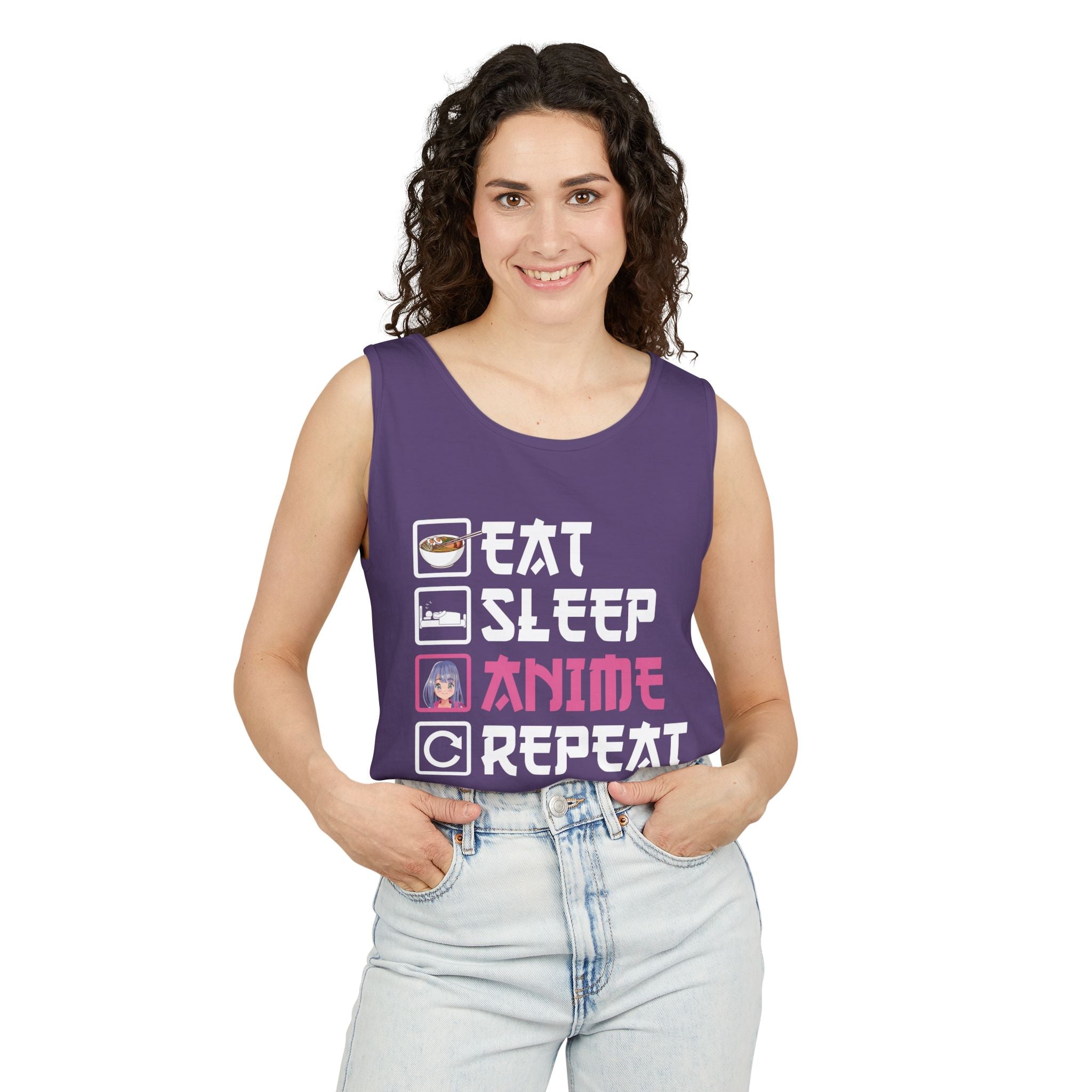 Women's Graphic Tank - Eat Sleep Anime Repeat | Tank Top by atgodanddesigns
