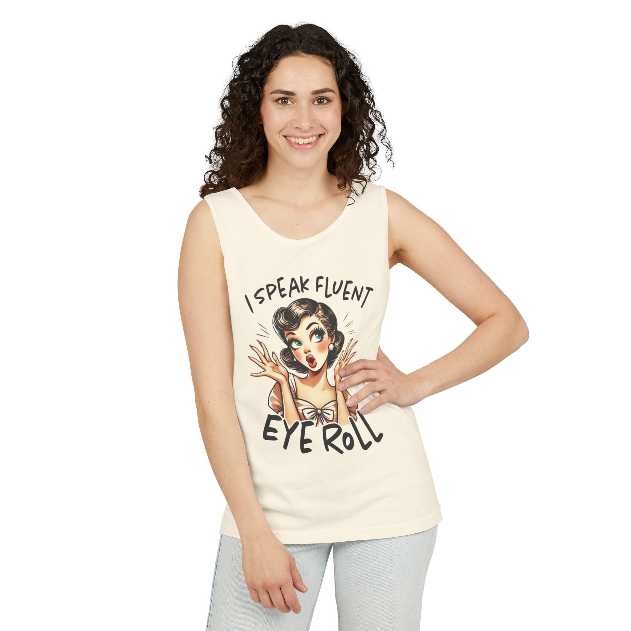 Women's Graphic Tank - I Speak Fluent Eye Roll | Tank Top by atgodanddesigns