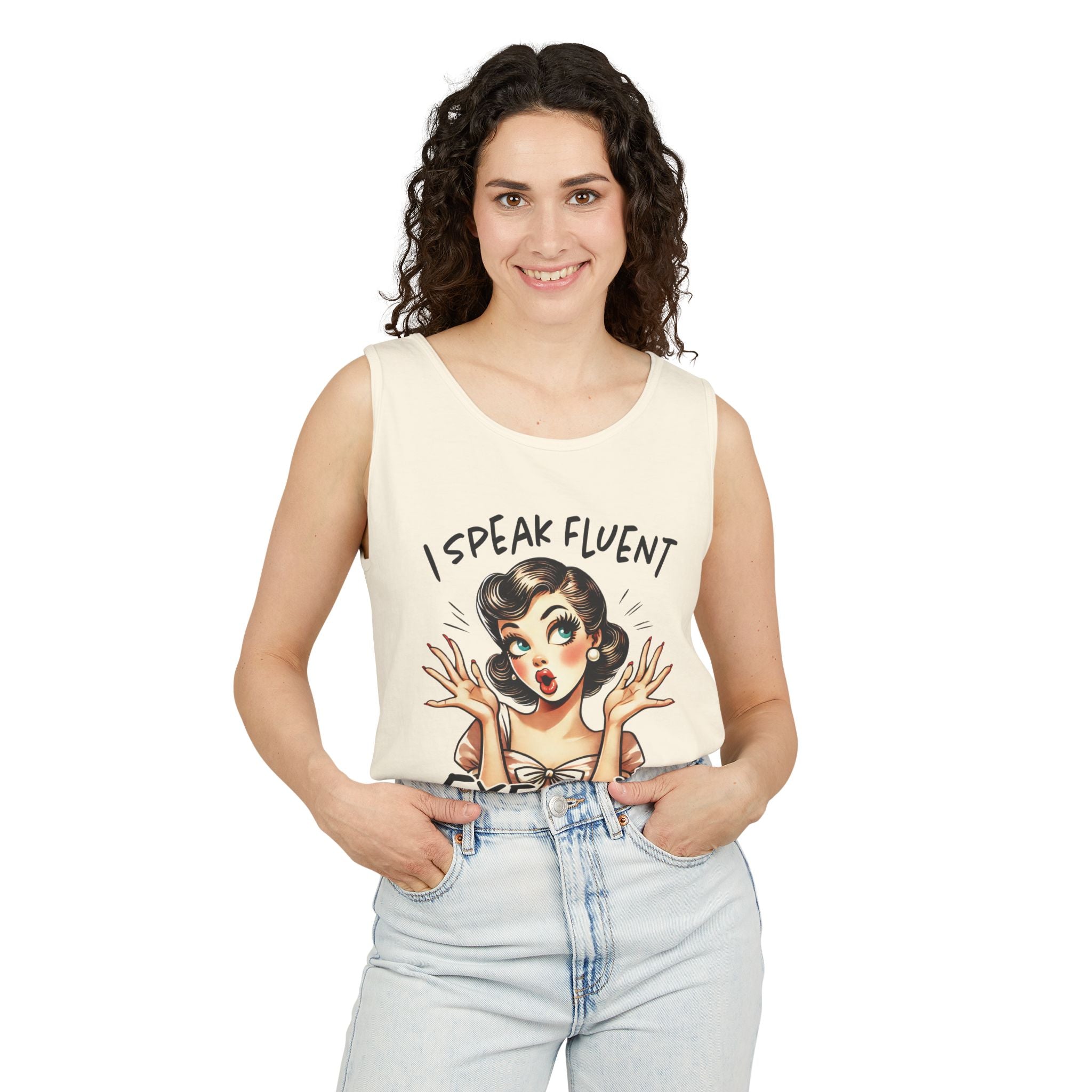 Women's Graphic Tank - I Speak Fluent Eye Roll | Tank Top by atgodanddesigns