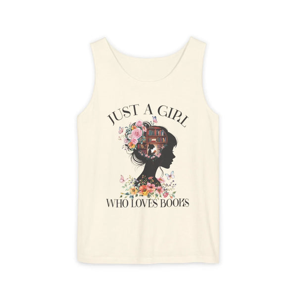 Women's Graphic Tank - Just a Girl Who Loves Books | Tank Top by atgodanddesigns