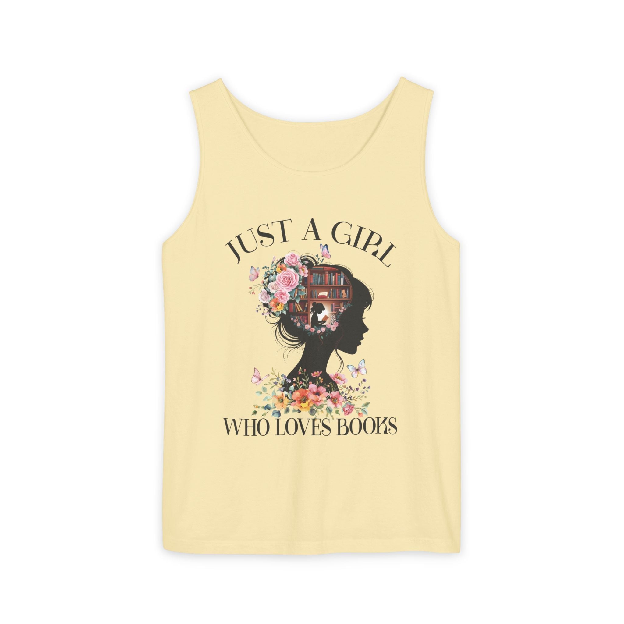 Women's Graphic Tank - Just a Girl Who Loves Books | Tank Top by atgodanddesigns