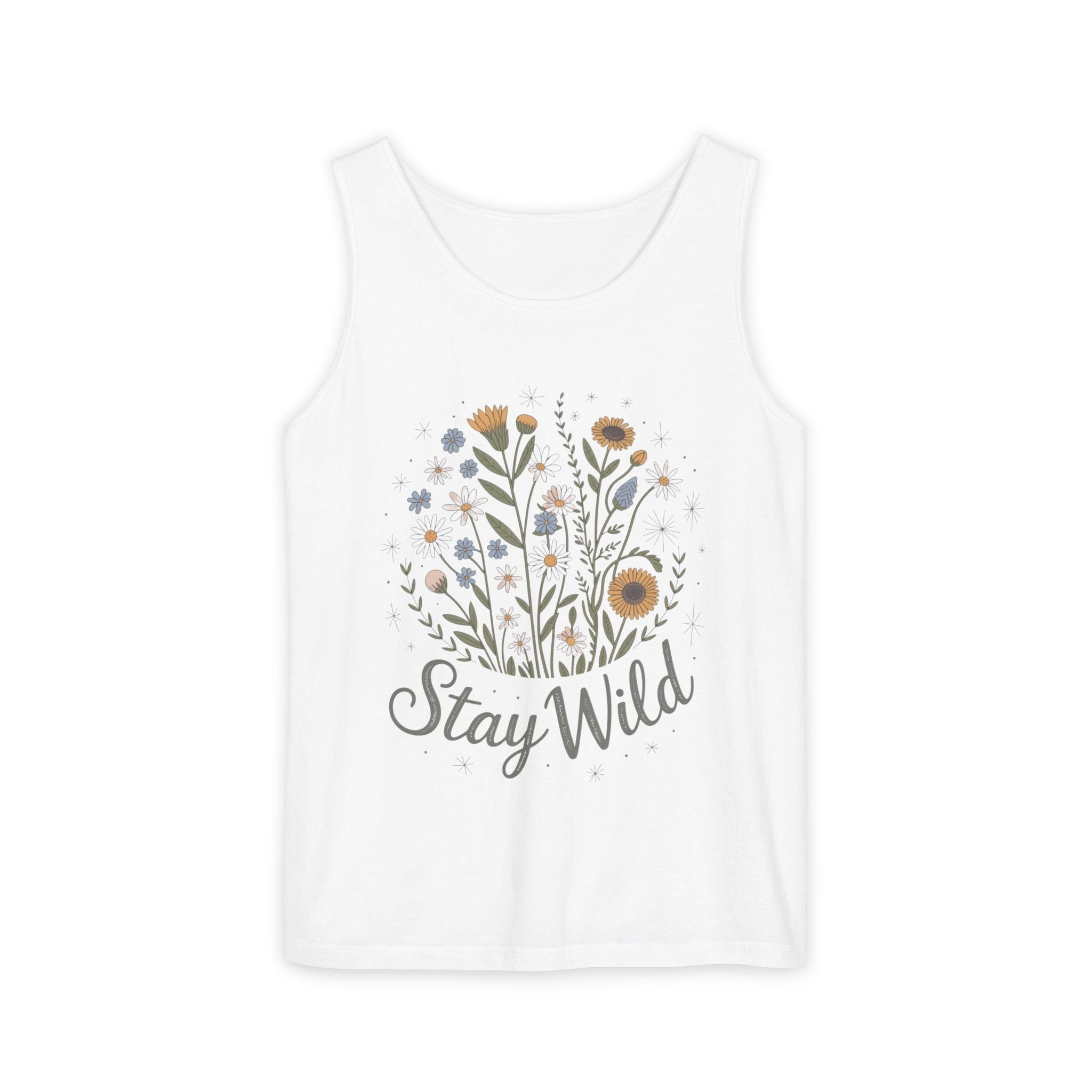 Women's Graphic Tank - Stay Wild Floral | Tank Top by atgodanddesigns