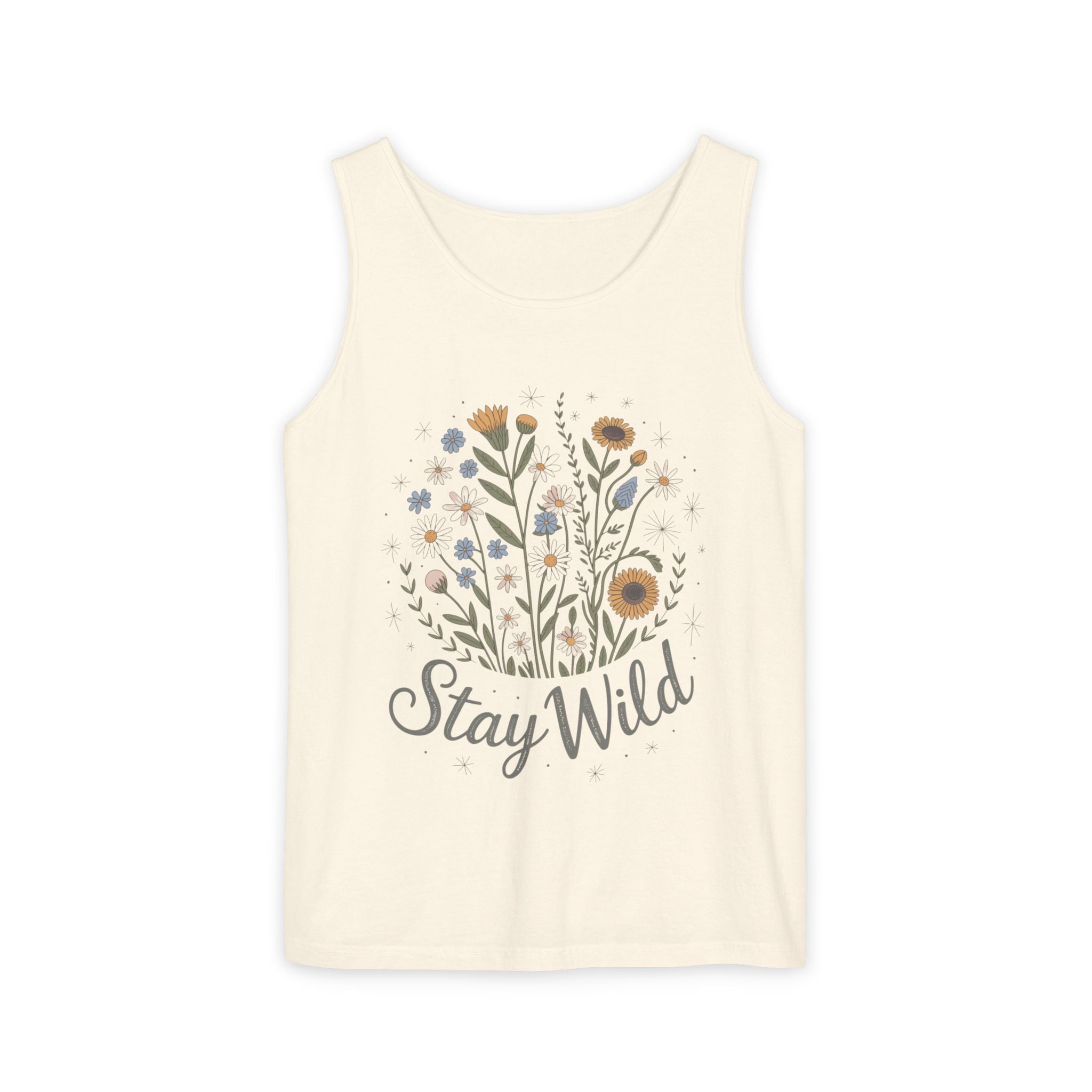 Women's Graphic Tank - Stay Wild Floral | Tank Top by atgodanddesigns