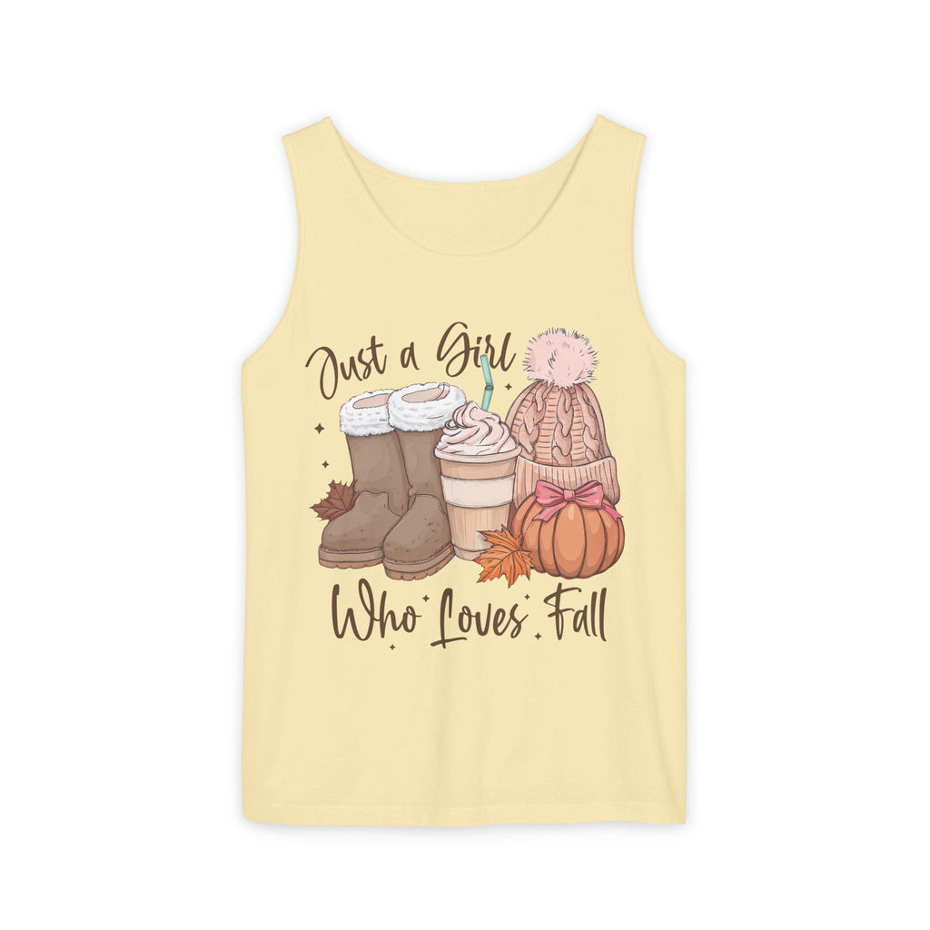 Women's Graphic Tank Top - Just A Girl Who Loves Fall | Tank Top by atgodanddesigns