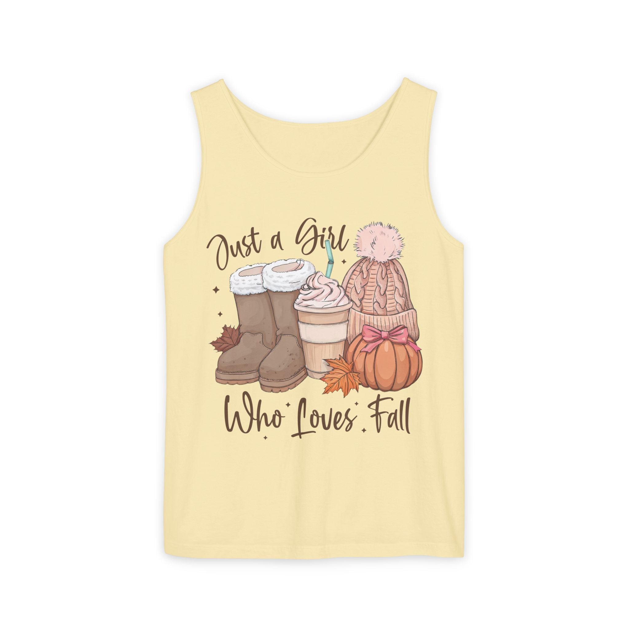 Women's Graphic Tank Top - Just A Girl Who Loves Fall | Tank Top by atgodanddesigns