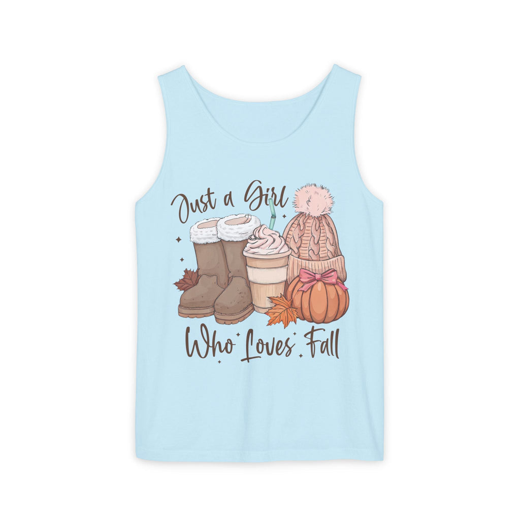 Women's Graphic Tank Top - Just A Girl Who Loves Fall | Tank Top by atgodanddesigns