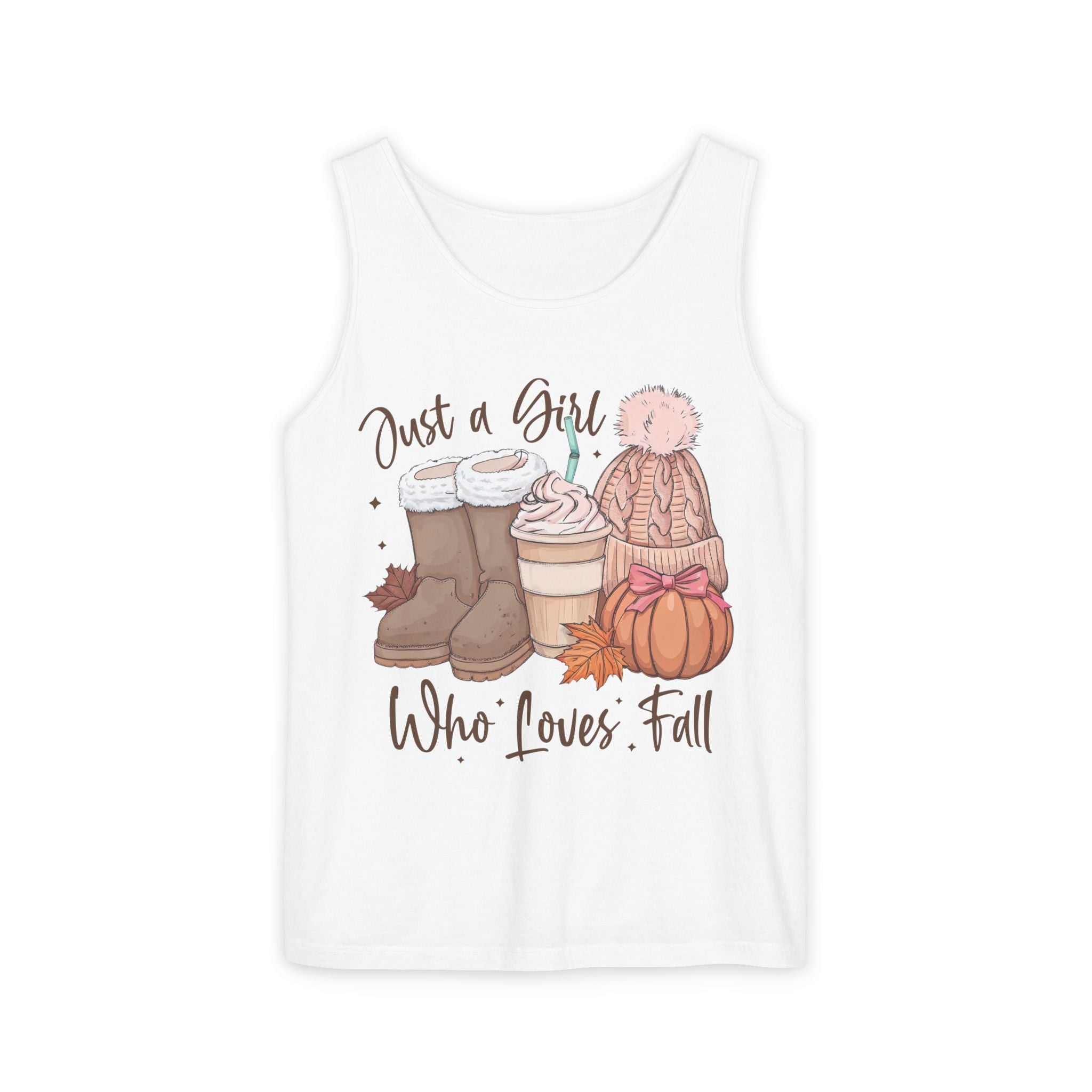 Women's Graphic Tank Top - Just A Girl Who Loves Fall | Tank Top by atgodanddesigns