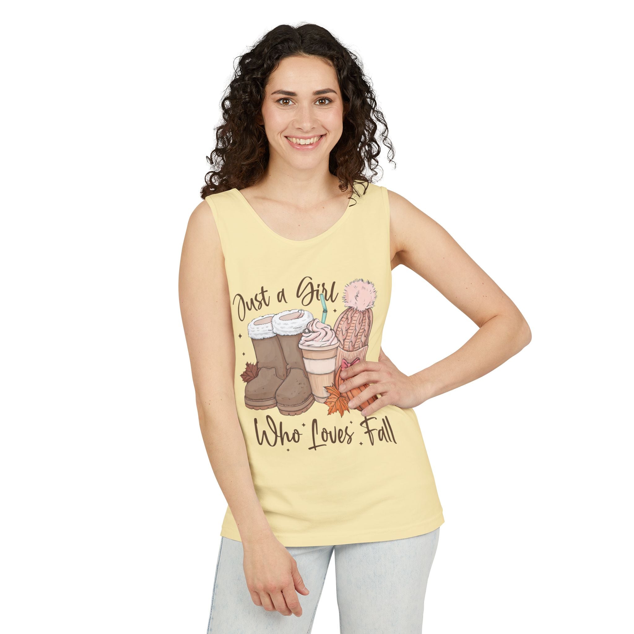 Women's Graphic Tank Top - Just A Girl Who Loves Fall | Tank Top by atgodanddesigns