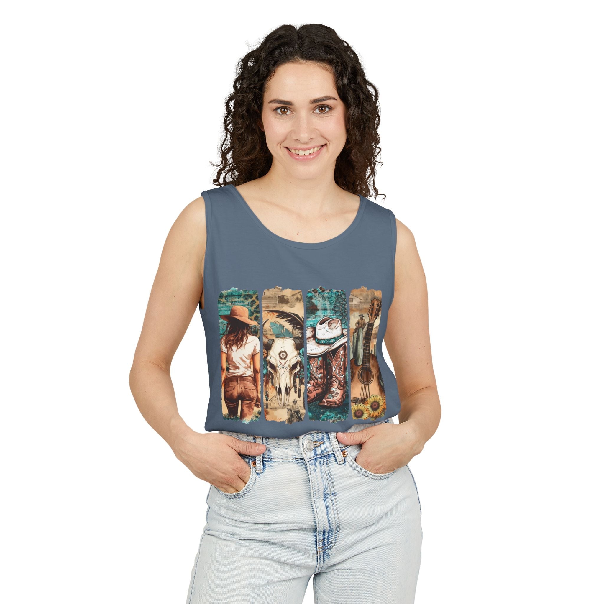 Women's Graphic Tank - Vintage Western | Tank Top by atgodanddesigns