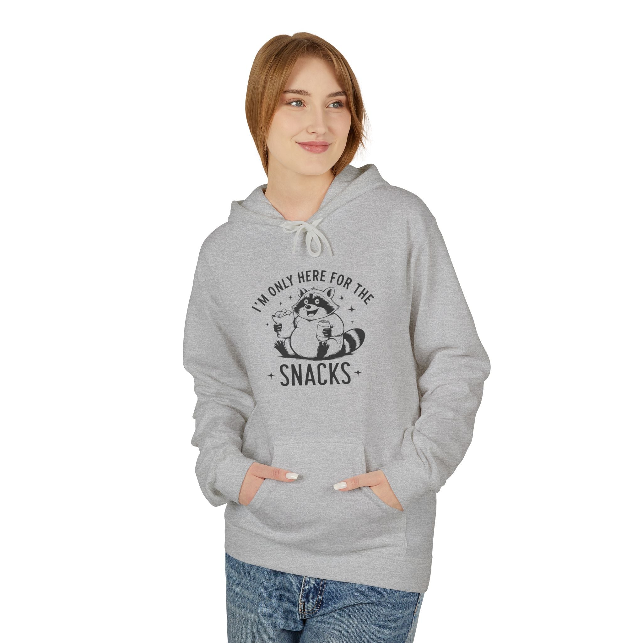 Women's Graphics Fleece Hoodie - I'm Only Here For The Snacks | Hoodie by atgodanddesigns