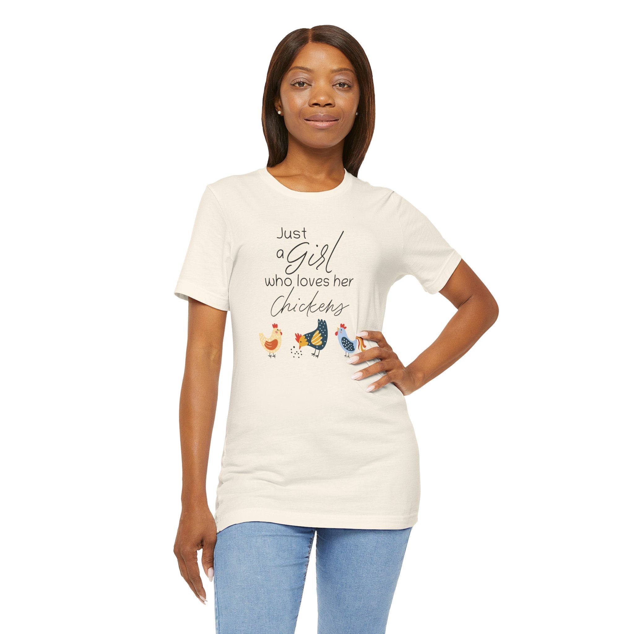 Women's T-Shirt - Just a Girl Who Loves Her Chickens | T-Shirt by atgodanddesigns