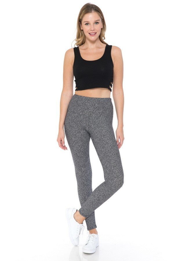 Yoga Style Banded Lined Multi Printed Knit Legging With High Waist | by atgodanddesigns
