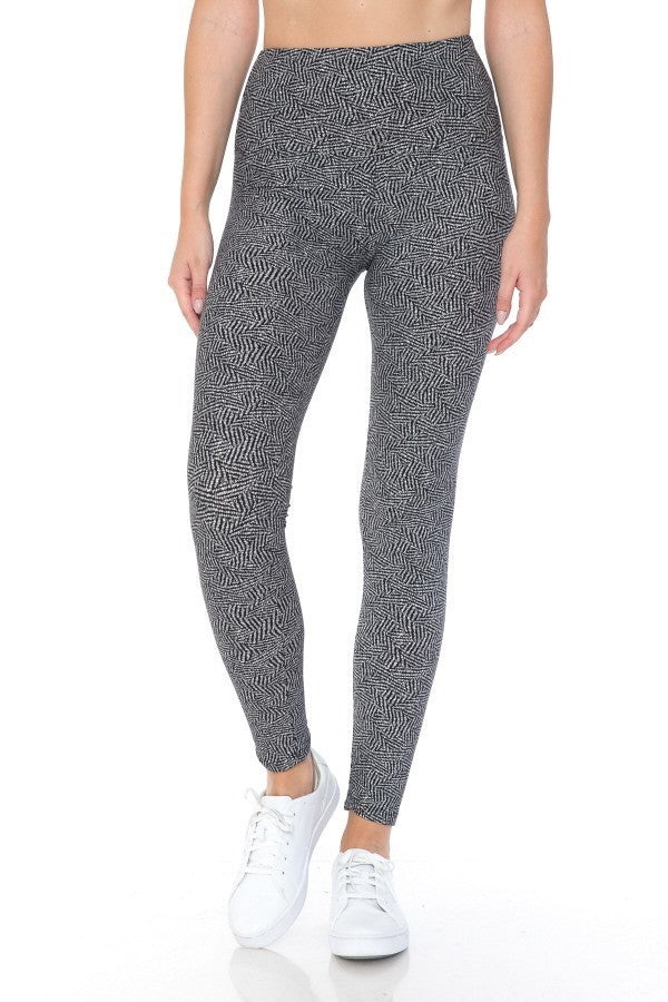 Yoga Style Banded Lined Multi Printed Knit Legging With High Waist | by atgodanddesigns