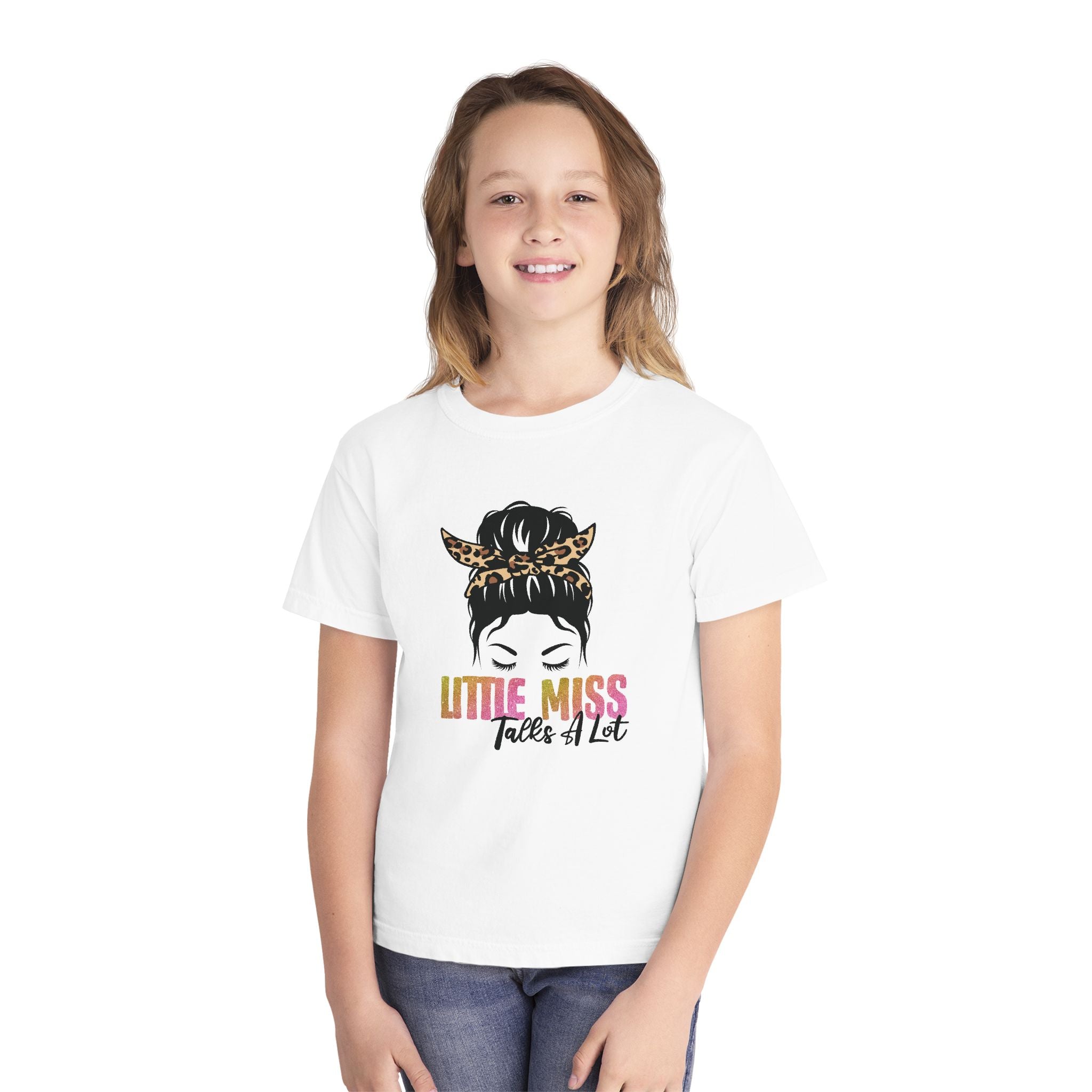 Youth Graphic Girls T-Shirt - Little Miss Talks A Lot | Kids clothes by atgodanddesigns