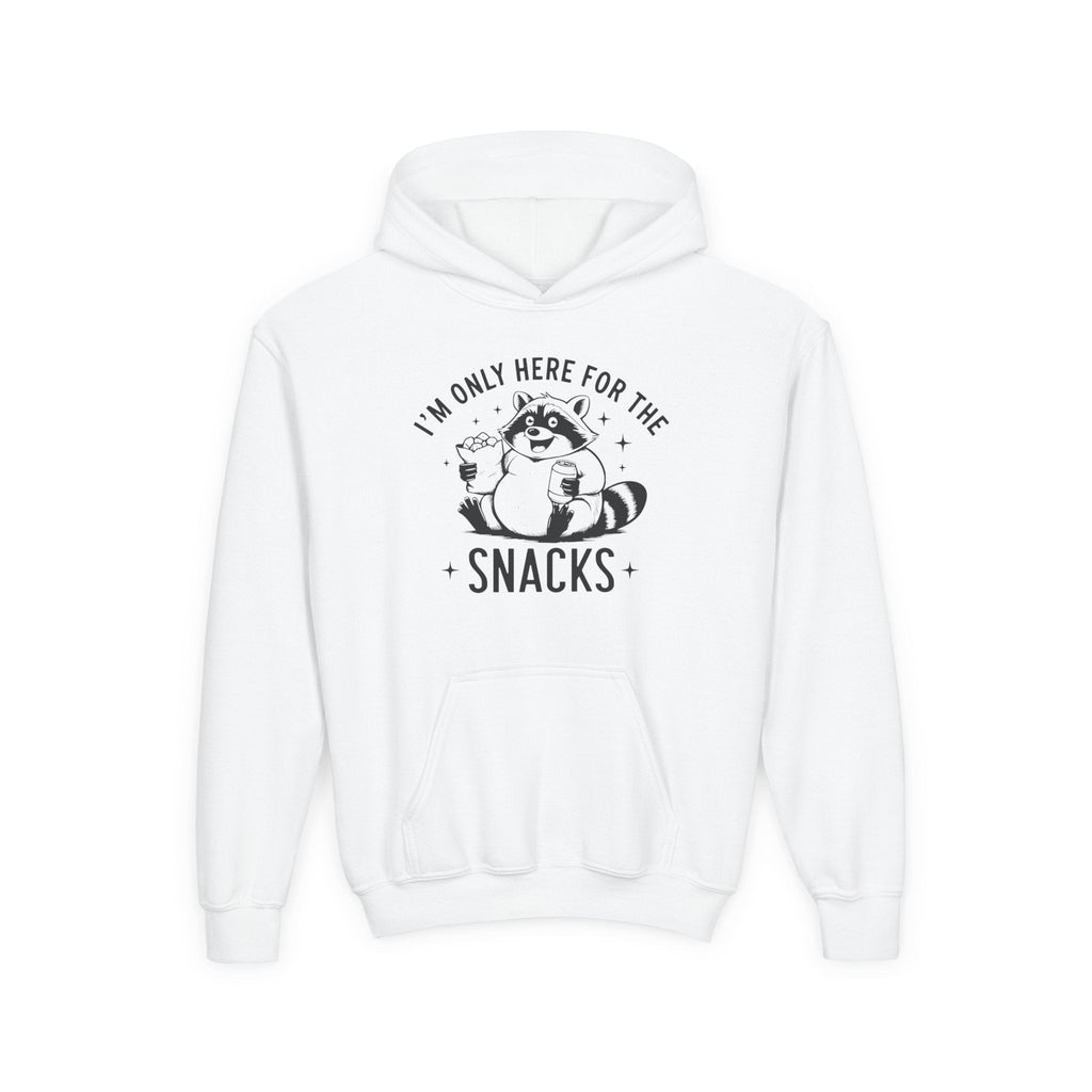 Youth Graphic Hooded Sweatshirt - I'm Only Here For The Snacks | Kids clothes by atgodanddesigns
