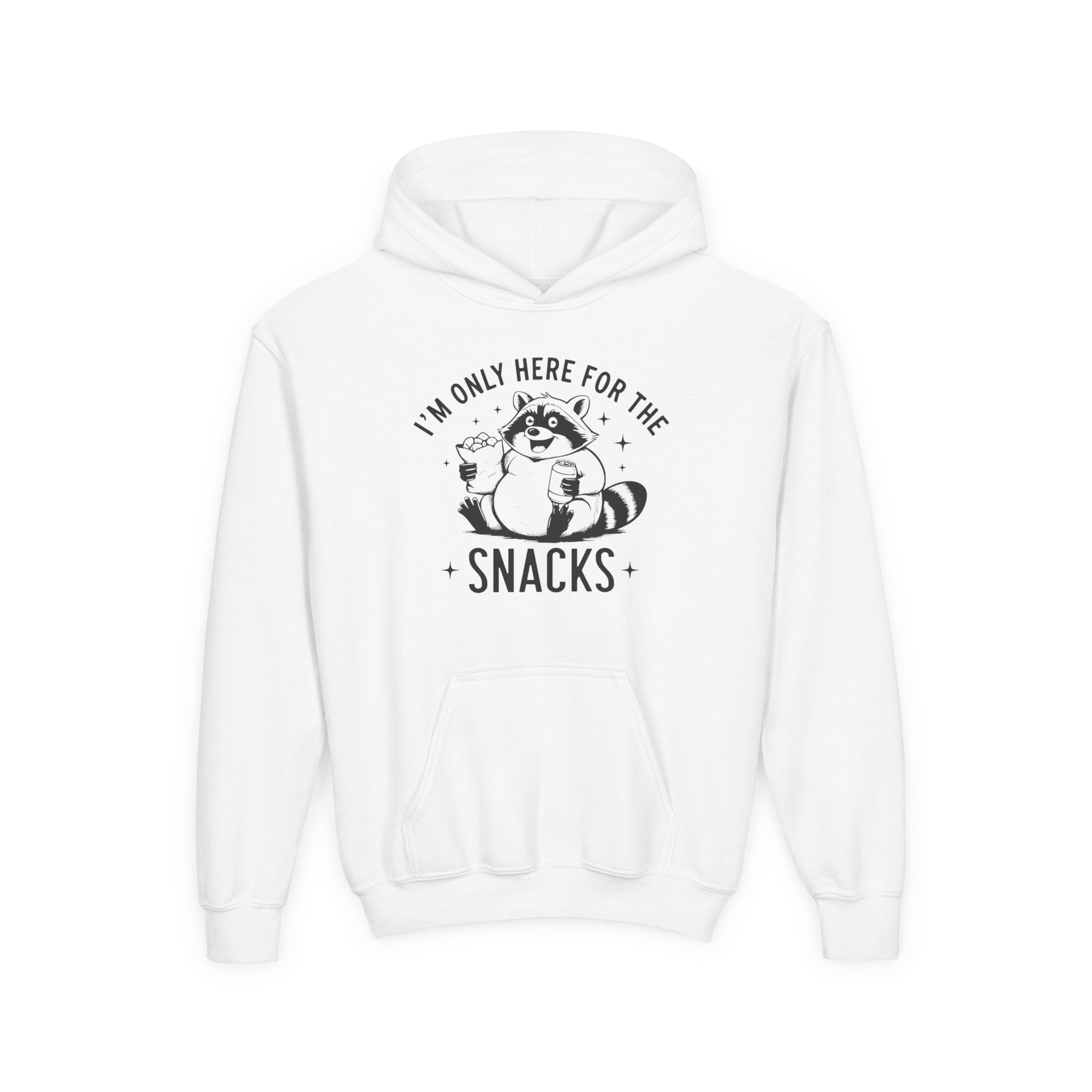 Youth Graphic Hooded Sweatshirt - I'm Only Here For The Snacks | Kids clothes by atgodanddesigns