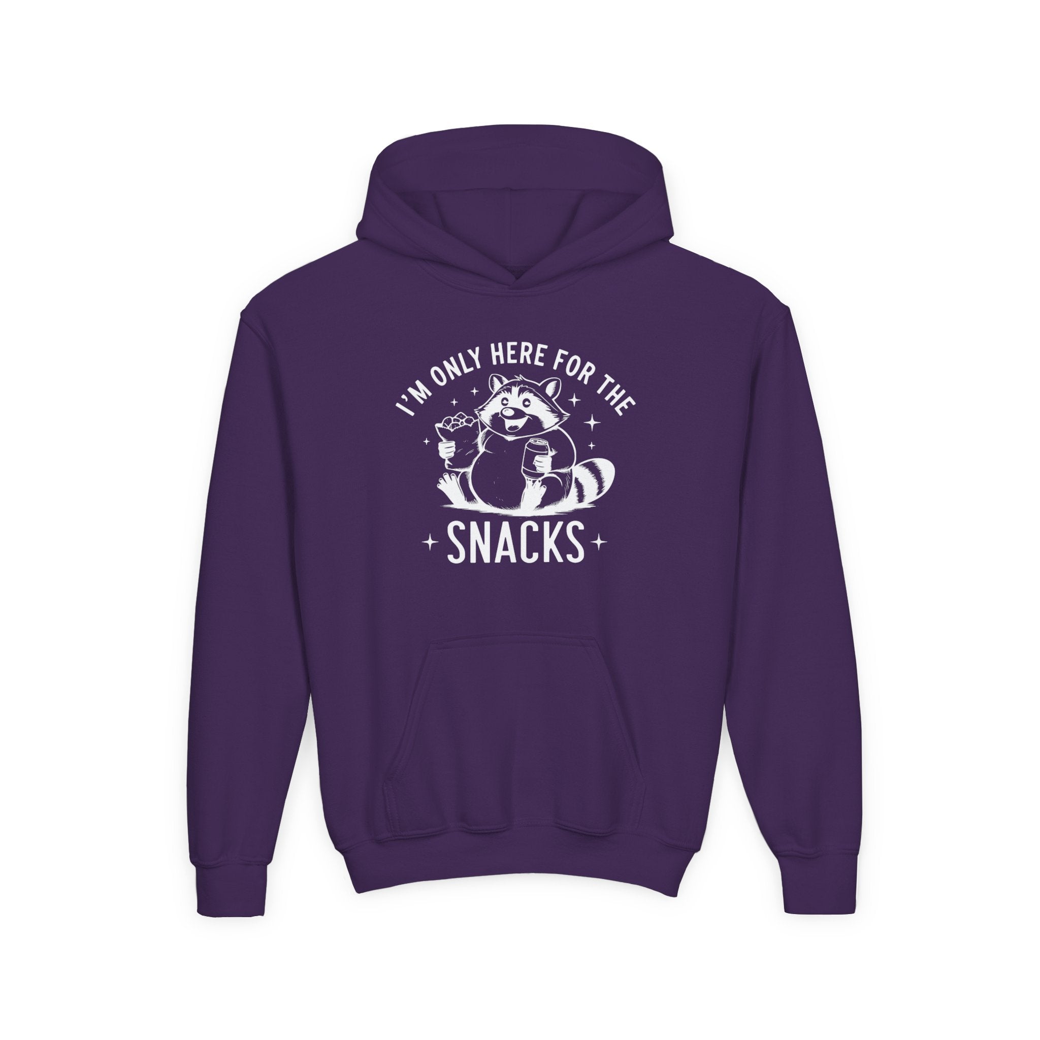 Youth Graphic Hooded Sweatshirt - I'm Only Here For The Snacks | Kids clothes by atgodanddesigns