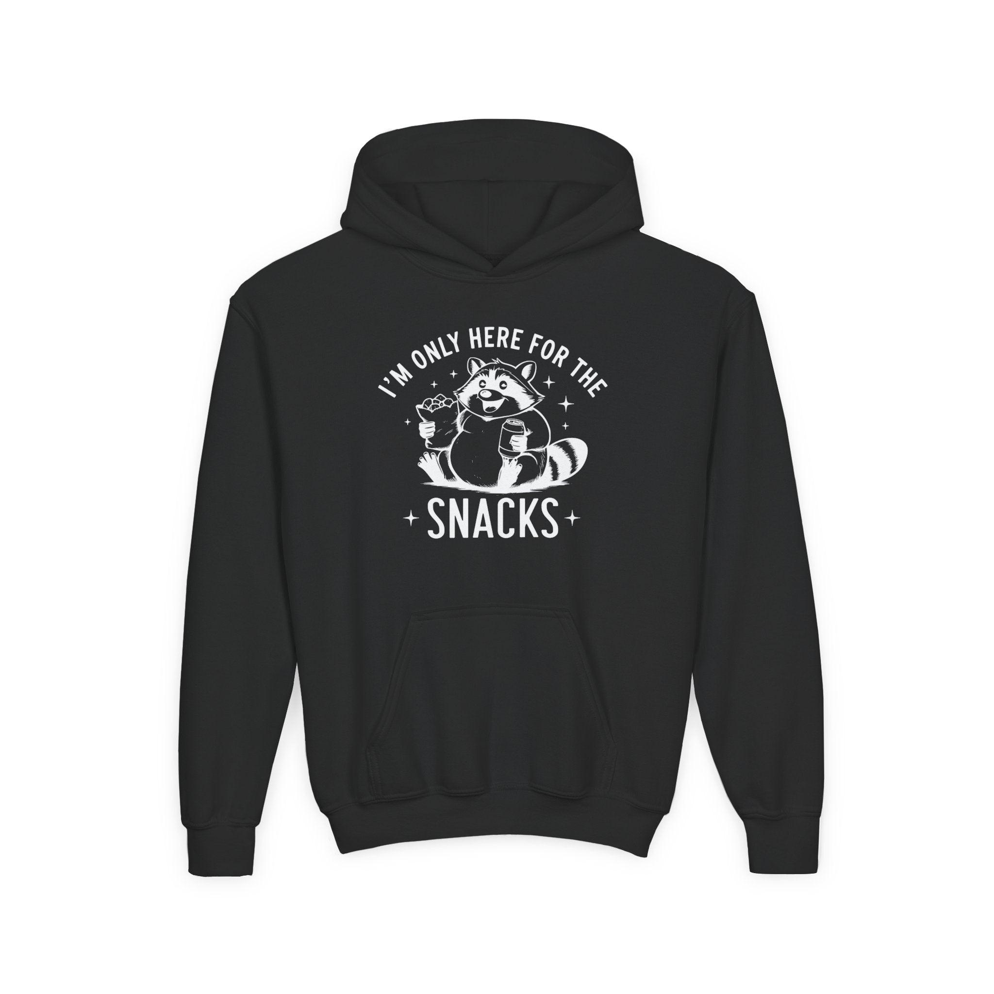 Youth Graphic Hooded Sweatshirt - I'm Only Here For The Snacks | Kids clothes by atgodanddesigns