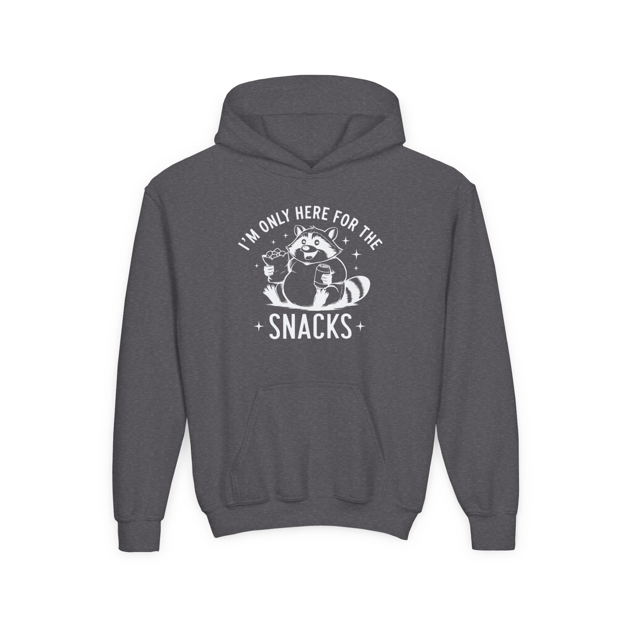 Youth Graphic Hooded Sweatshirt - I'm Only Here For The Snacks | Kids clothes by atgodanddesigns