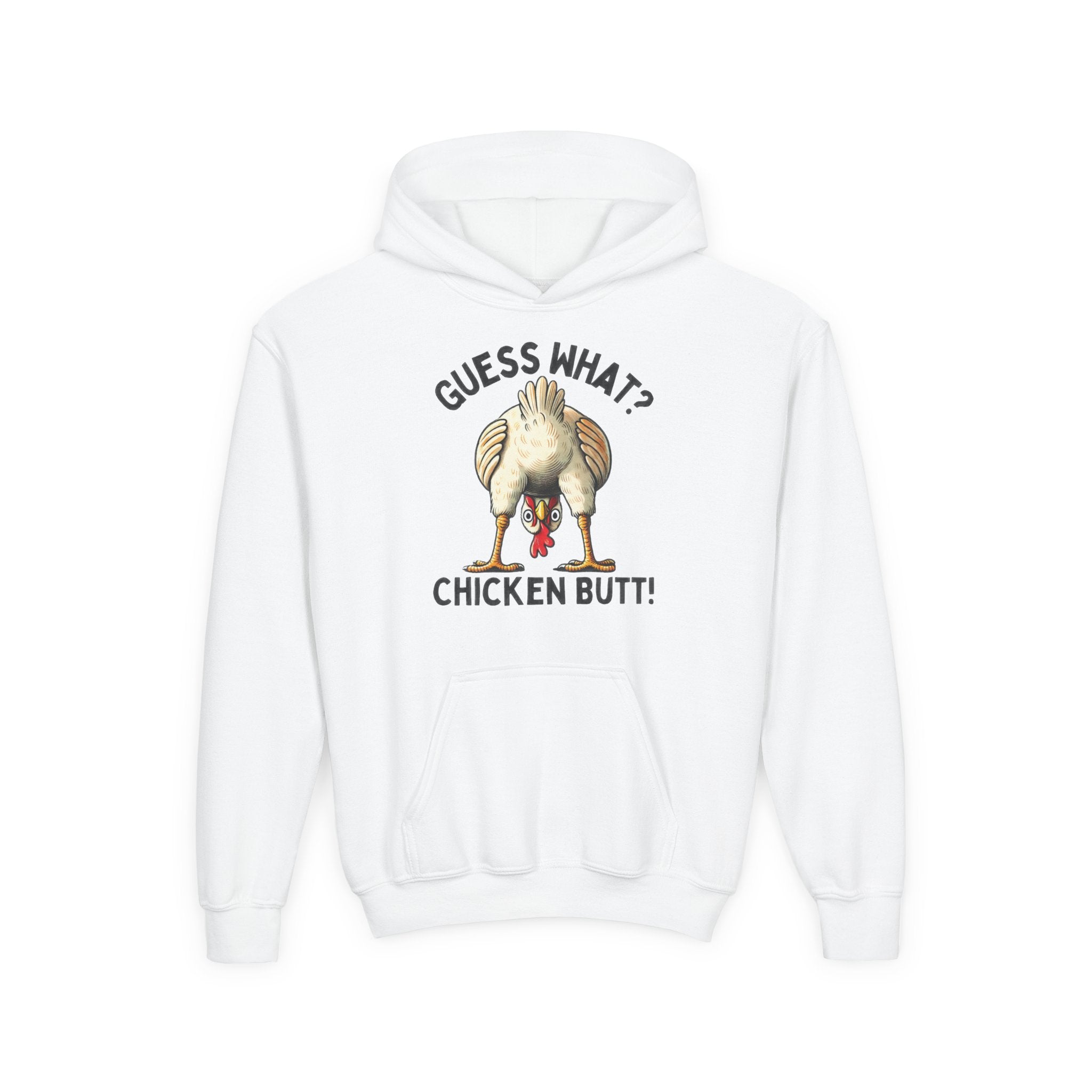 Youth Graphic Hoodie - Guess What...Chicken Butt | Kids clothes by atgodanddesigns