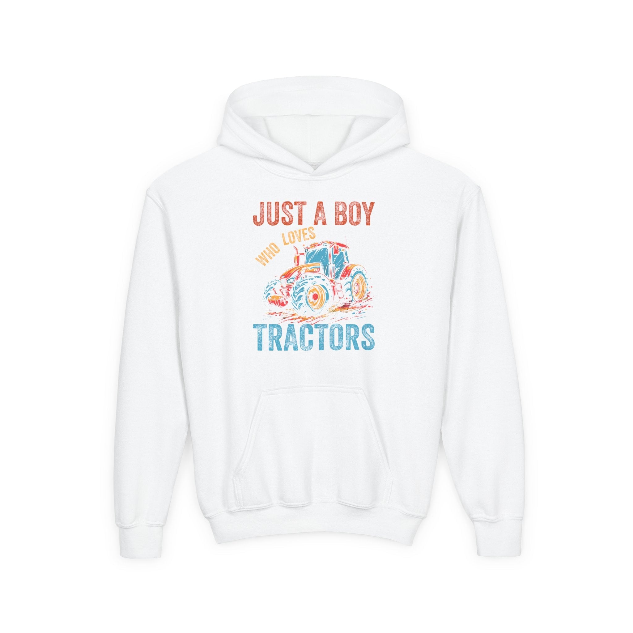 Youth Graphic Hoodie - Just A Boy Who Loves Tractors | Kids clothes by atgodanddesigns
