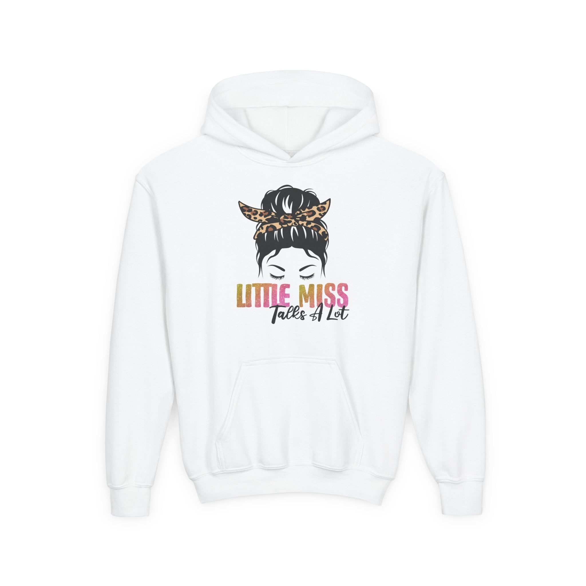 Youth Graphic Hoodie - Little Miss Talks A Lot | Kids clothes by atgodanddesigns